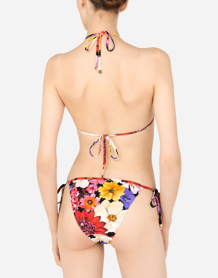 Garden-print triangle bikini - 5