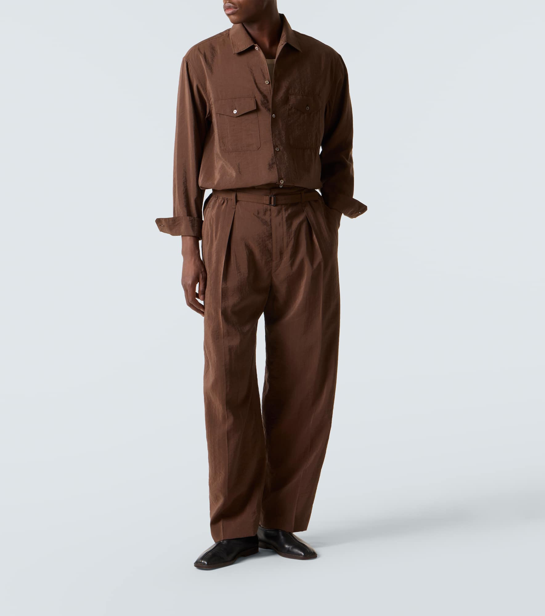 Silk-blend wide-leg pants - 2