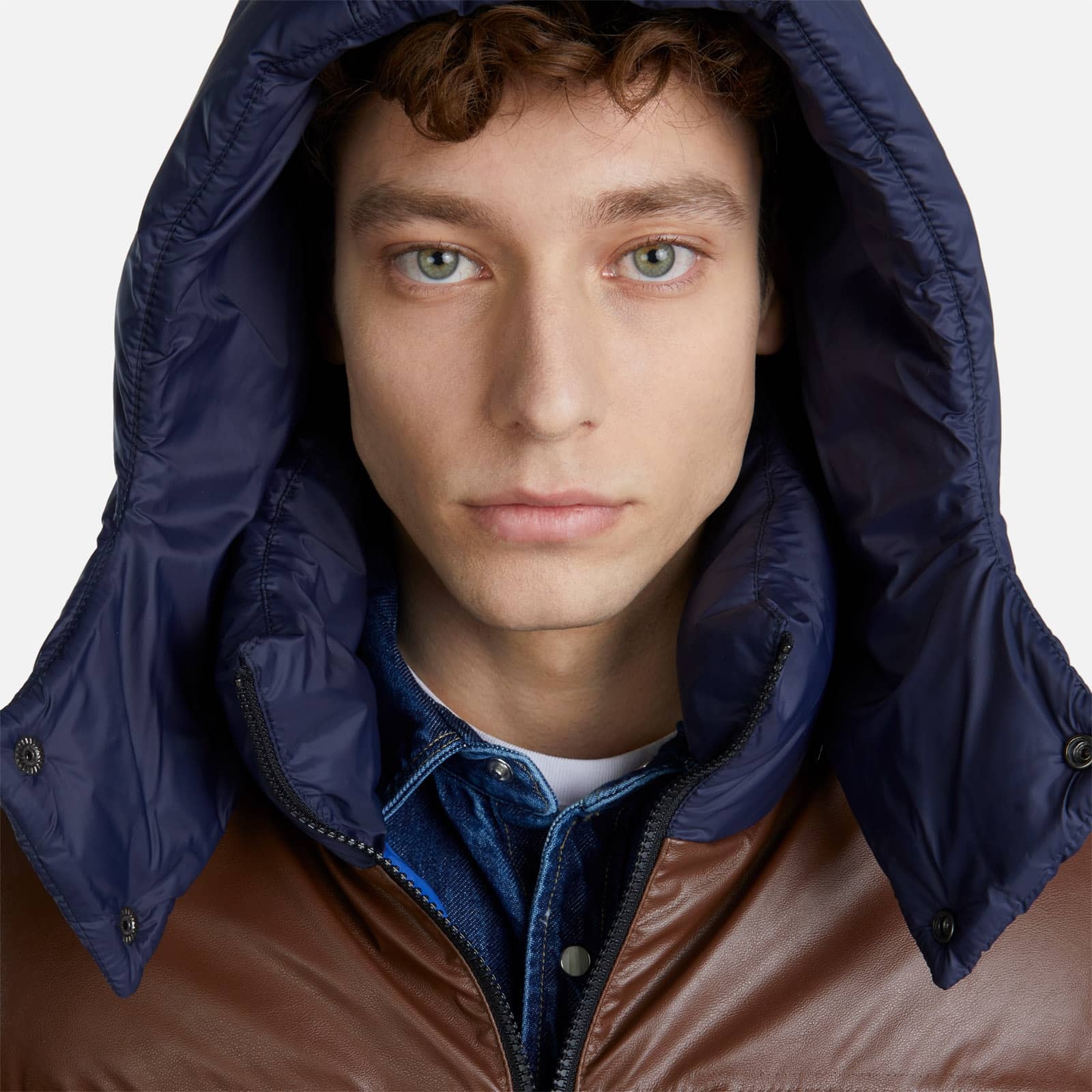 Hooded Down Jacket Blue - 7