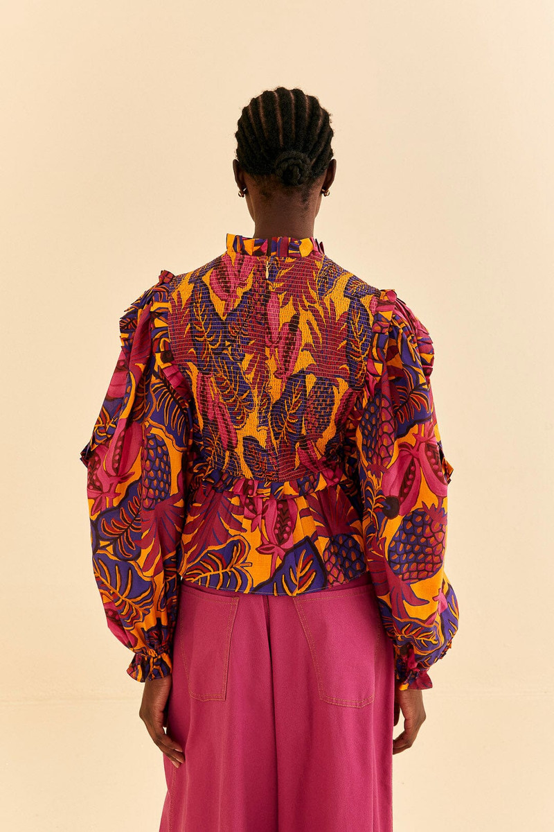 Yellow Fruit Dream Long Sleeve Blouse 4