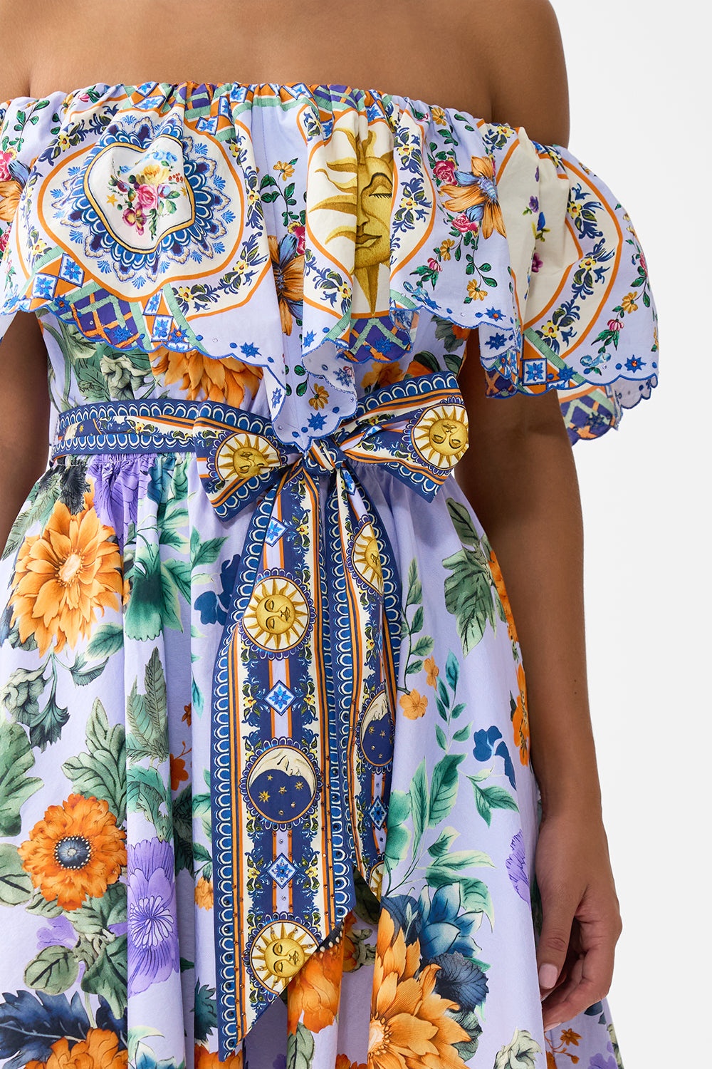 SHOULDER FRILL SHORT DRESS - 6