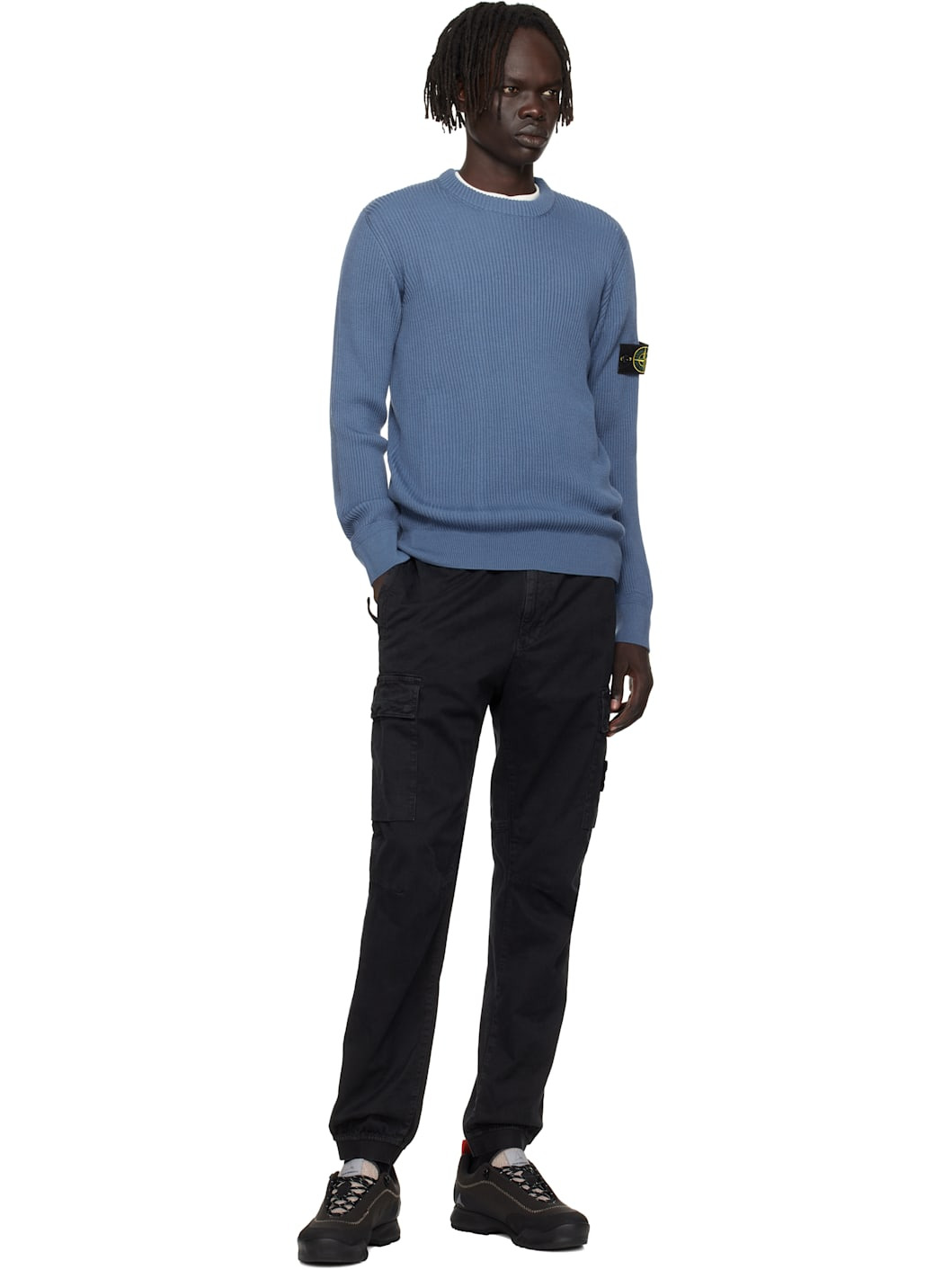 Black 3100033 Stretch Organic Broken Twill Cotton Cargo Pants - 5