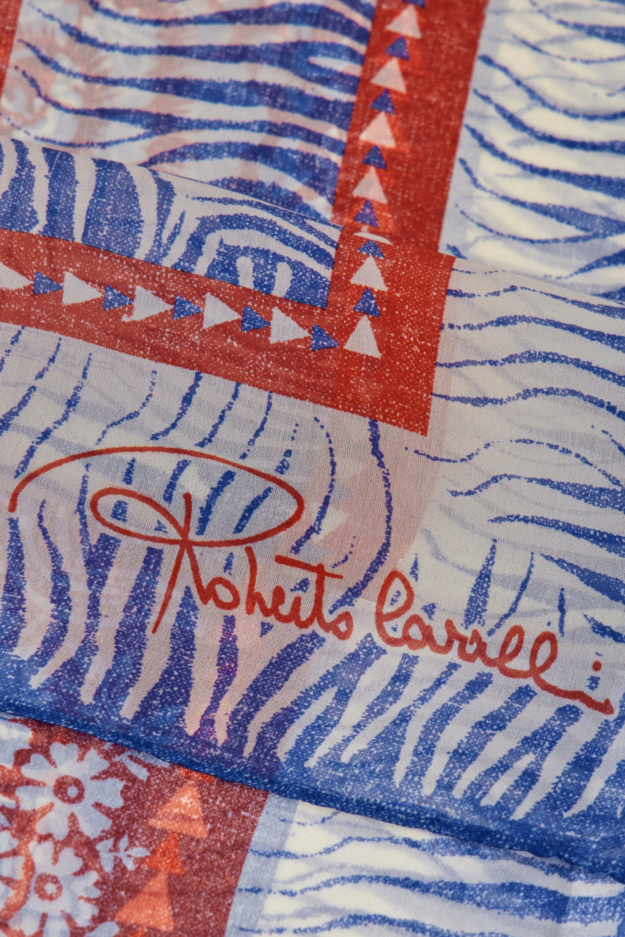 Silk Shawl with Zebra Pattern and Logo - 2