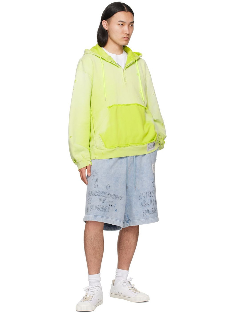 Maison MIHARAYASUHIRO Yellow Sun Faded Half Zip-Up Hoodie outlook