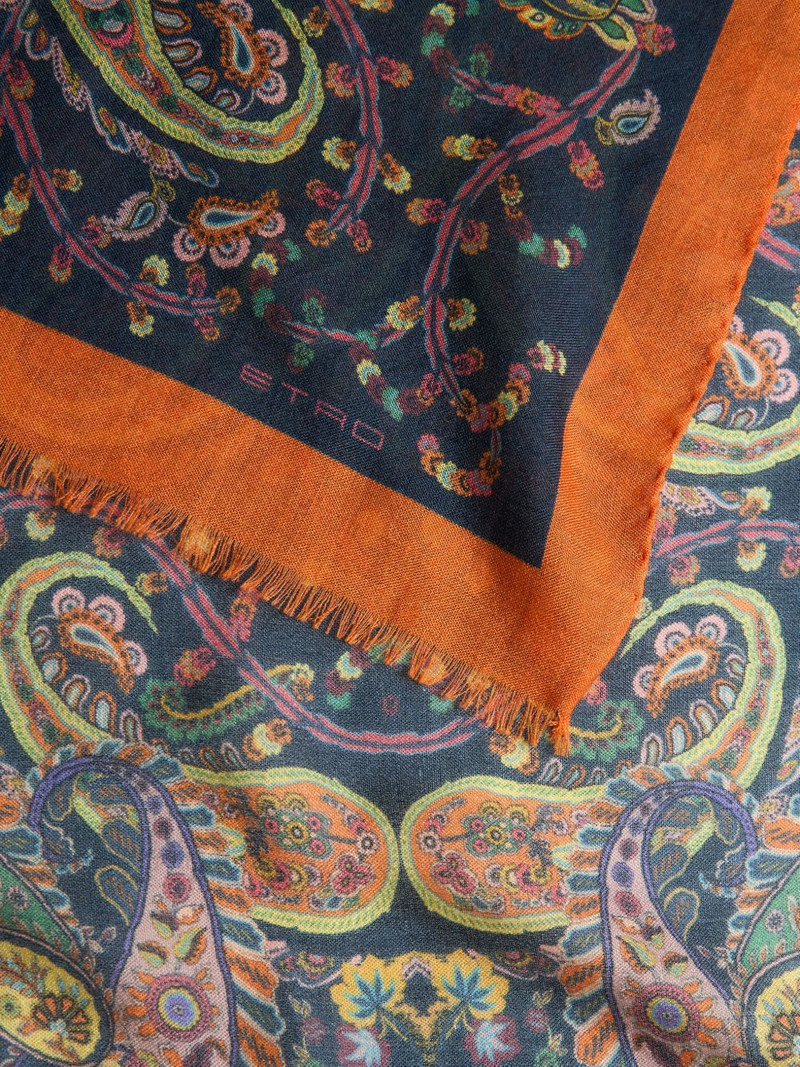 Etro floral paisley-pattern scarf outlook