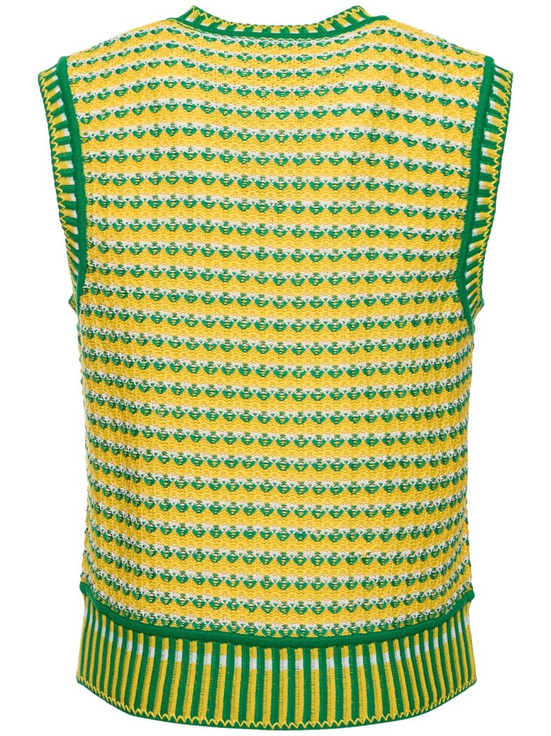 Zig-zag cotton knit vest - 5