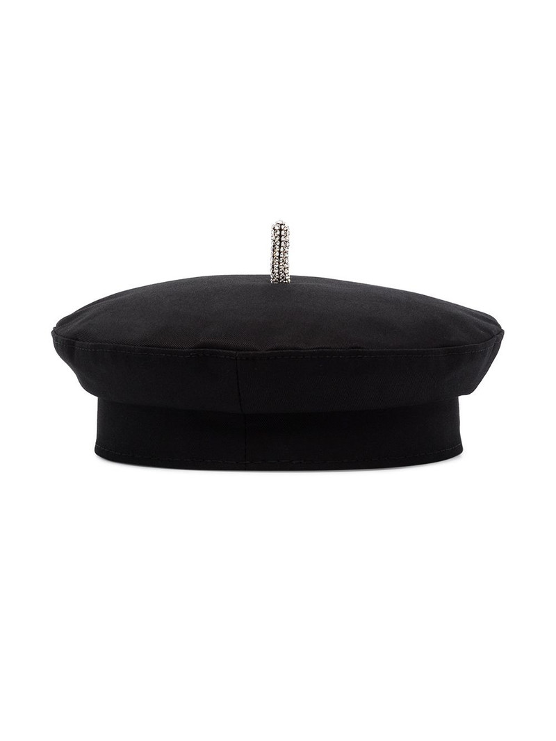RUSLAN BAGINSKIY crystal-logo cotton beret outlook