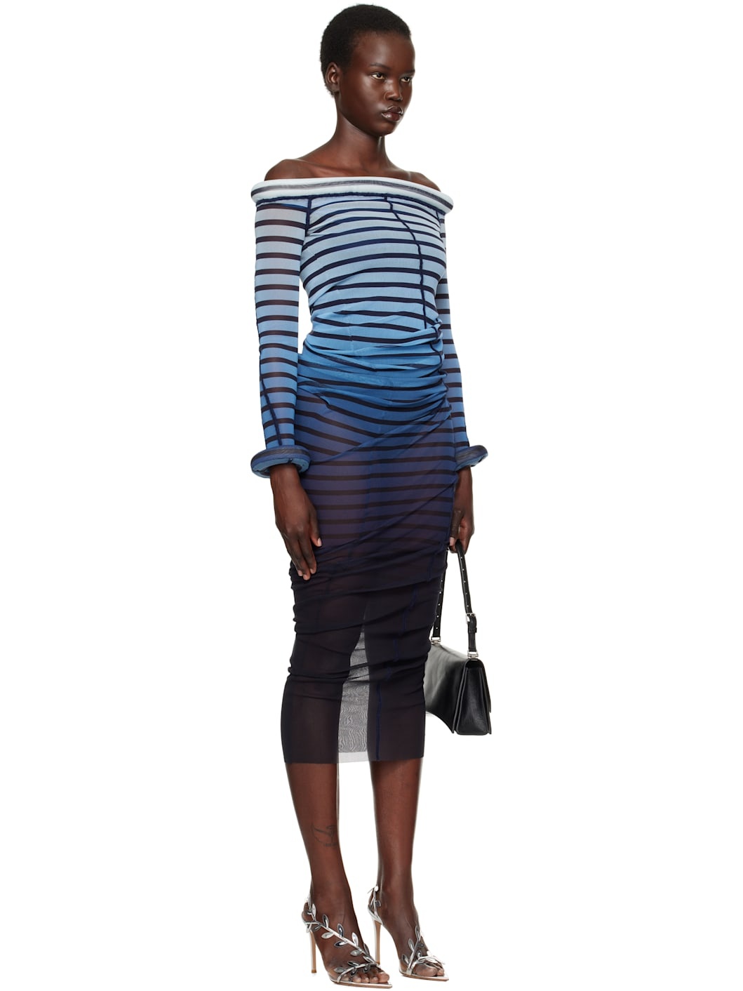 Blue 'The 3D Striped" Maxi Dress - 2