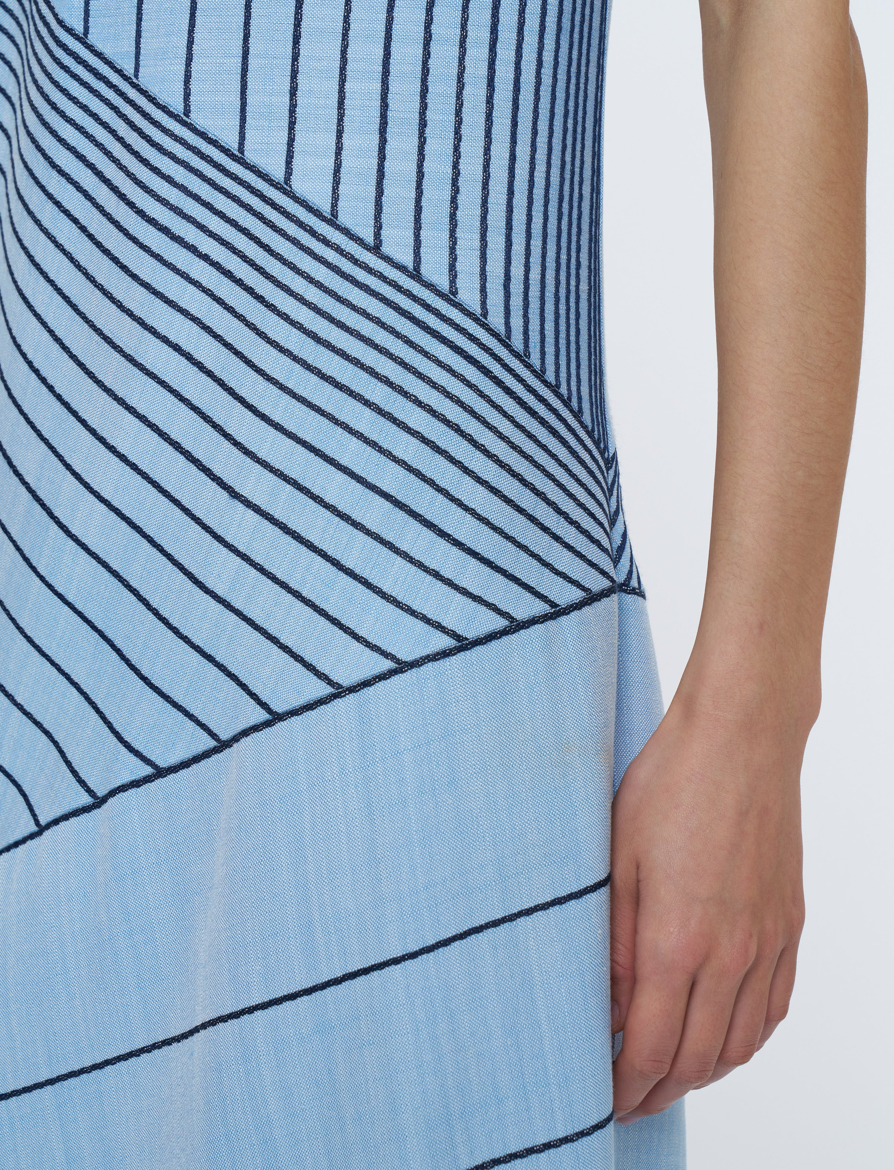 Maryse Embroidered Stripes Dress - 5