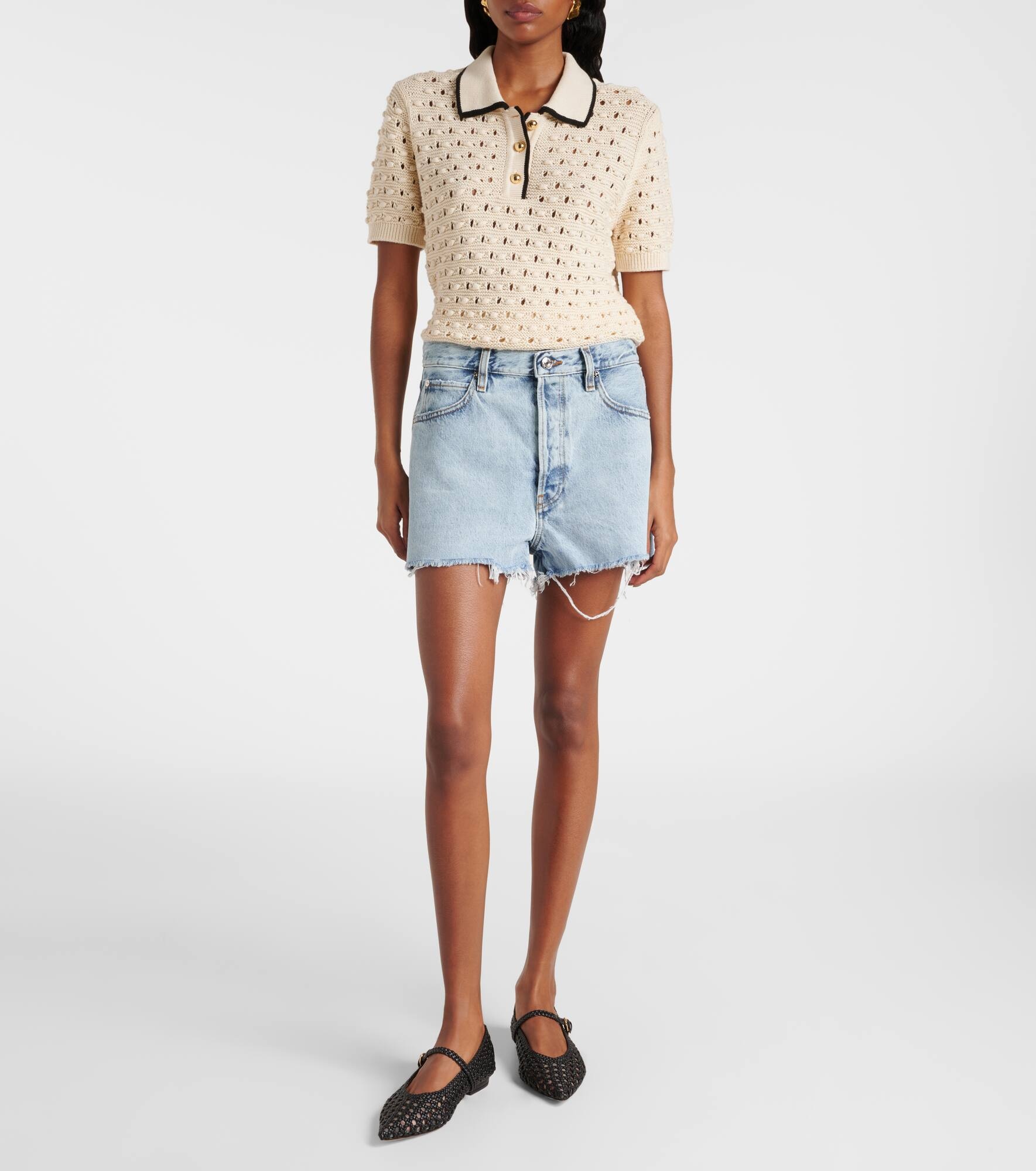 Dare high-rise denim shorts - 6