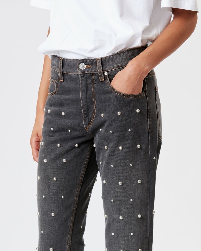 DULANO DENIM TROUSERS WITH BEADS - 3