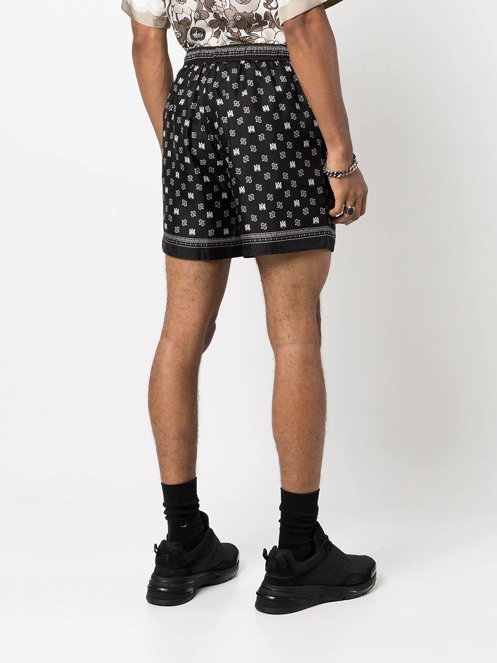 logo-print cotton shorts - 4