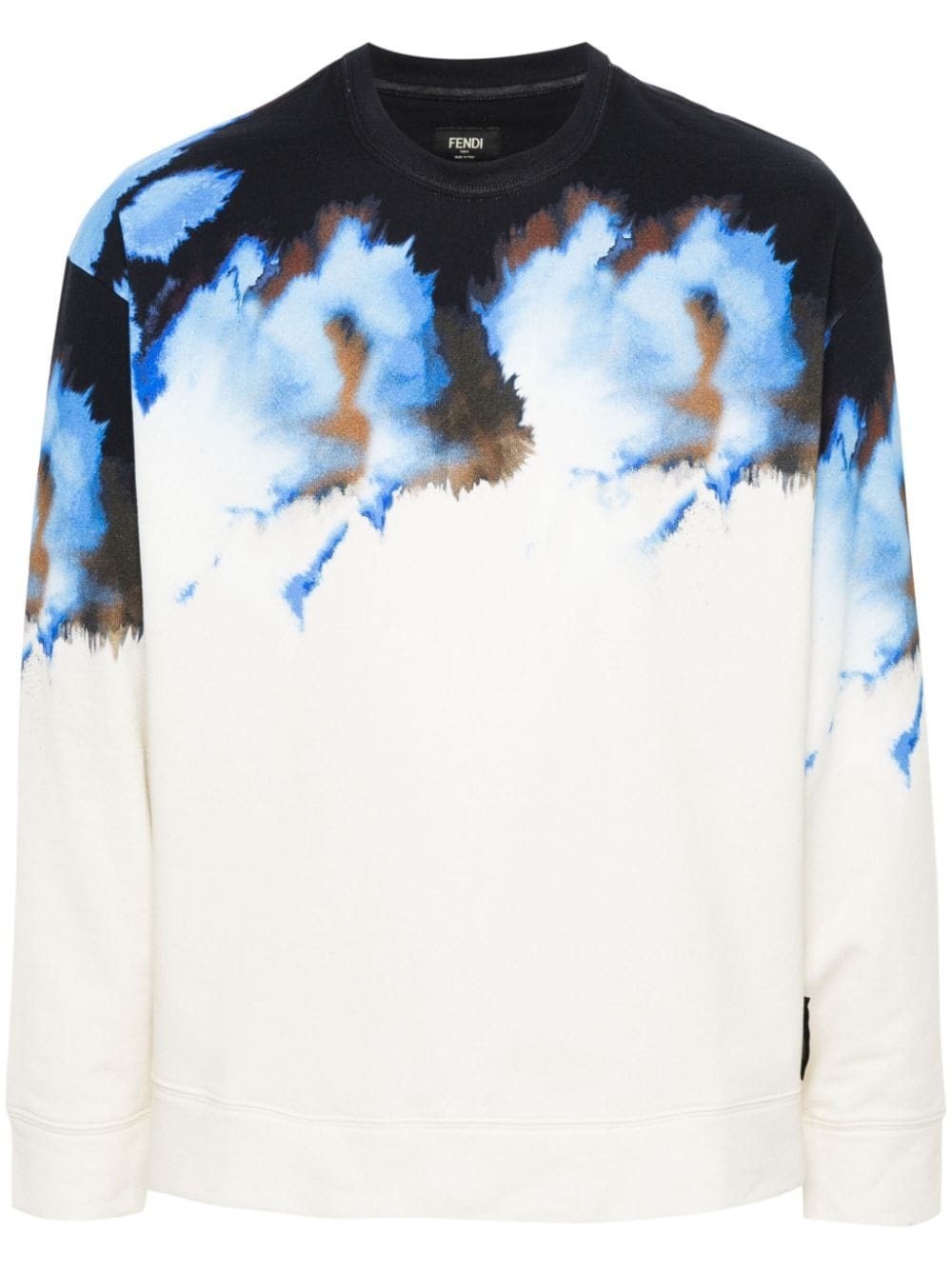 logo-patch cotton sweatshirt - 1