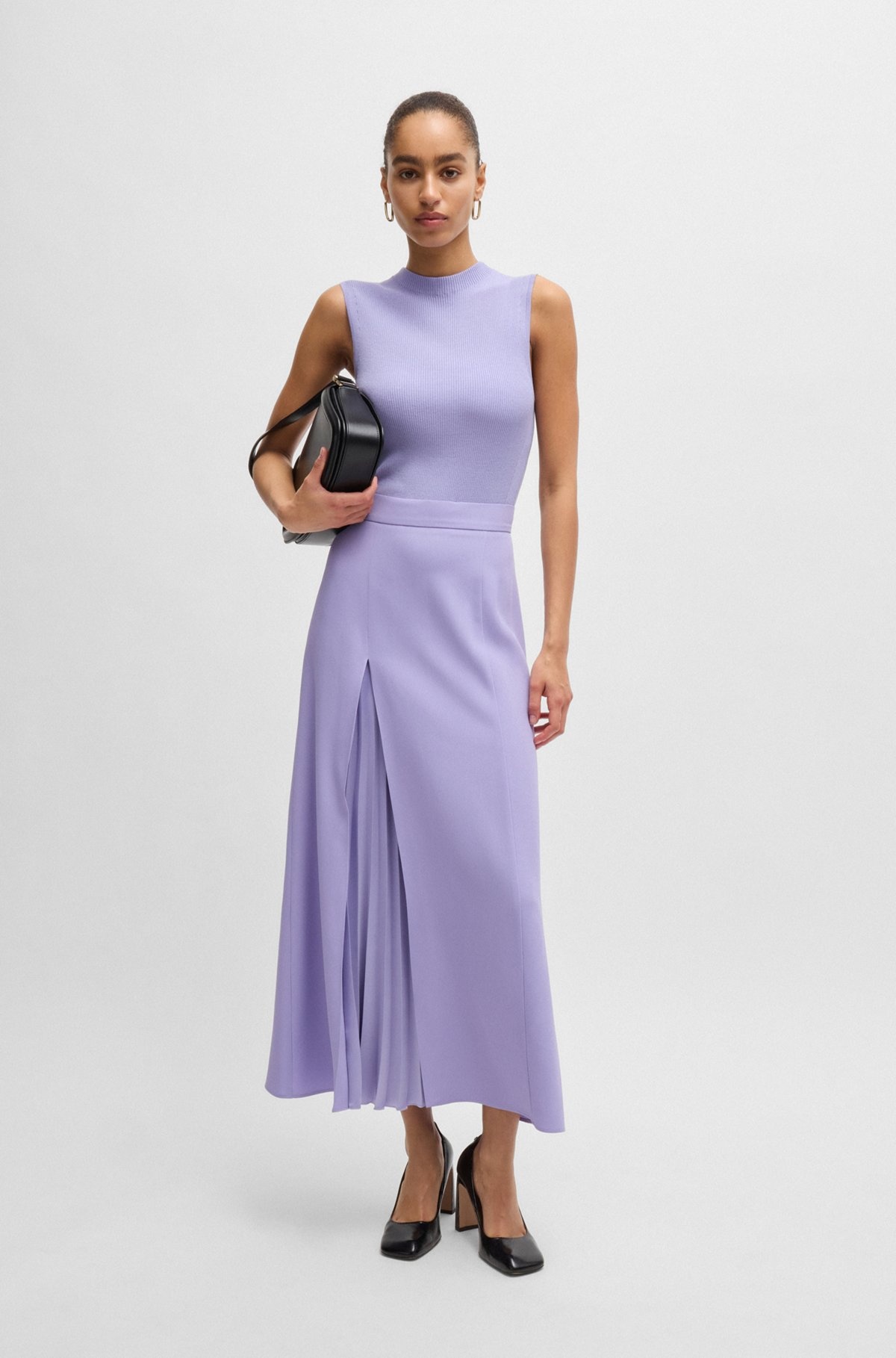 MAXI SKIRT WITH PLISSÉ DETAIL - 3