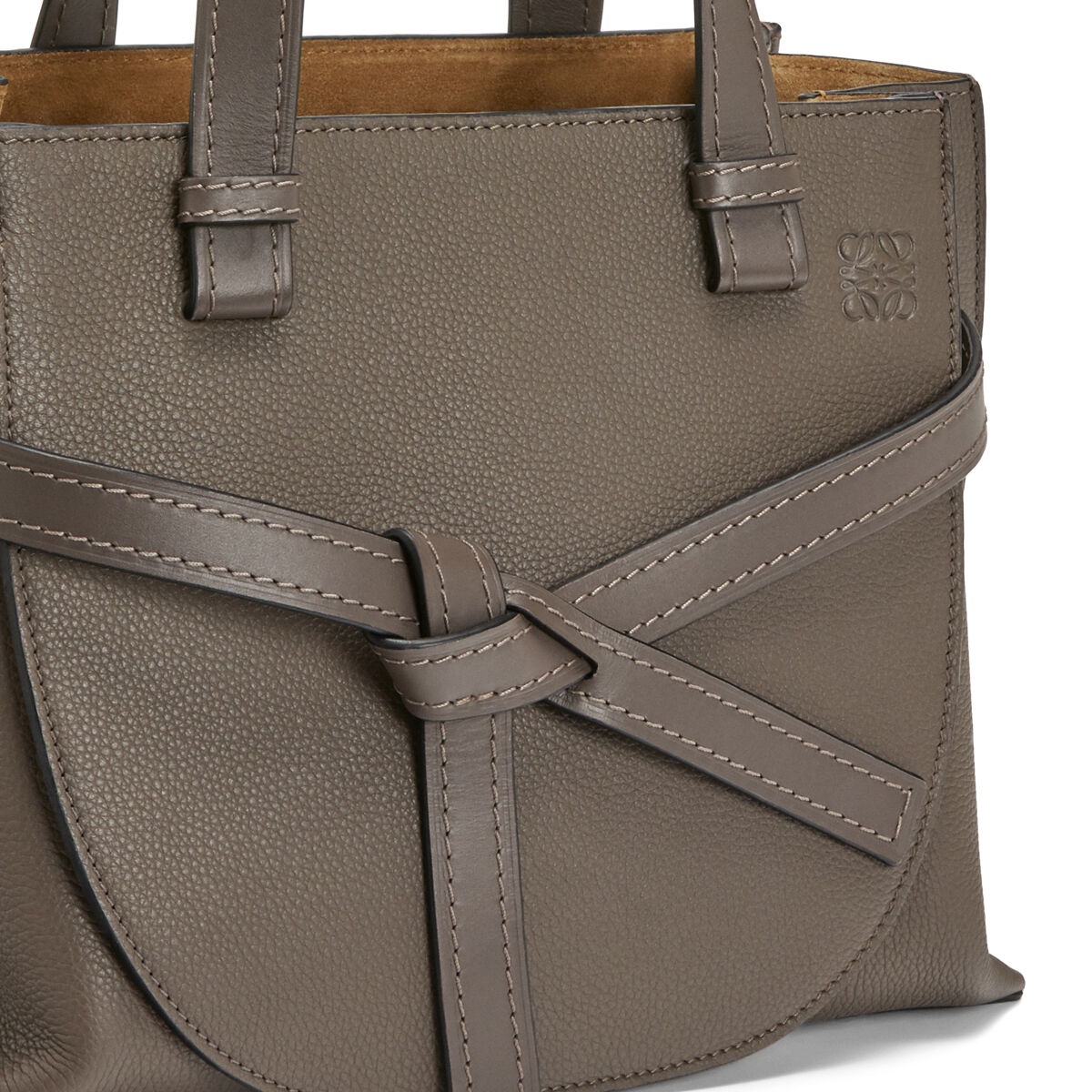 Small Gate Top Handle bag in soft grained calfskin - 6