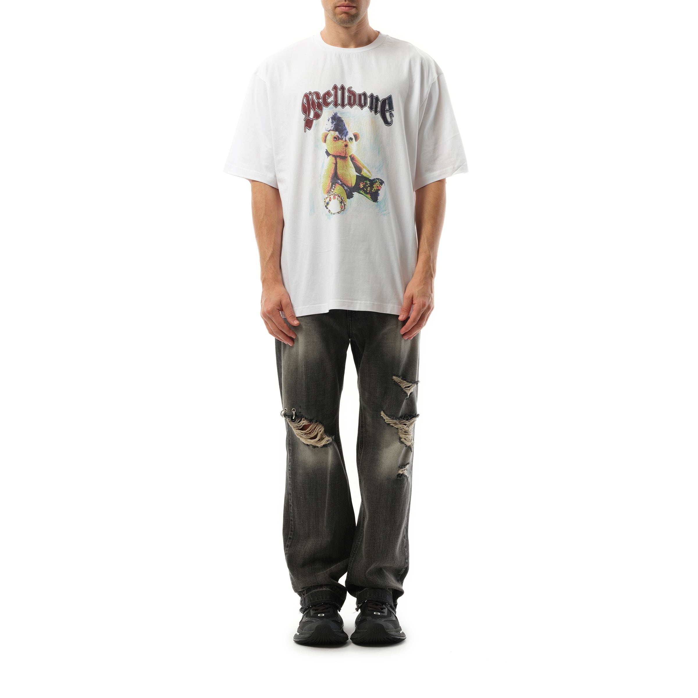 Punk Teddy T-Shirt in White - 4