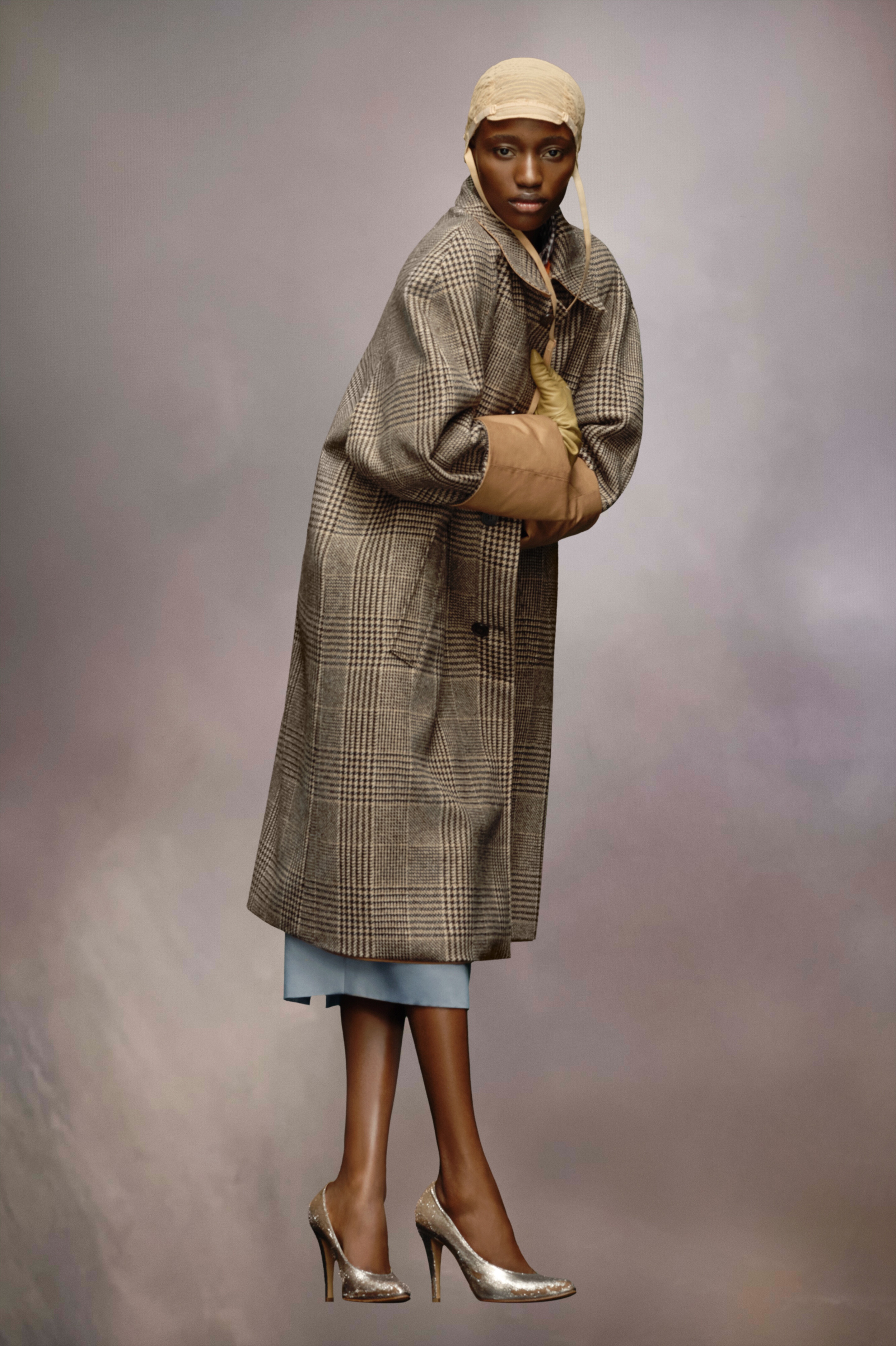 Check wool trench coat - 4
