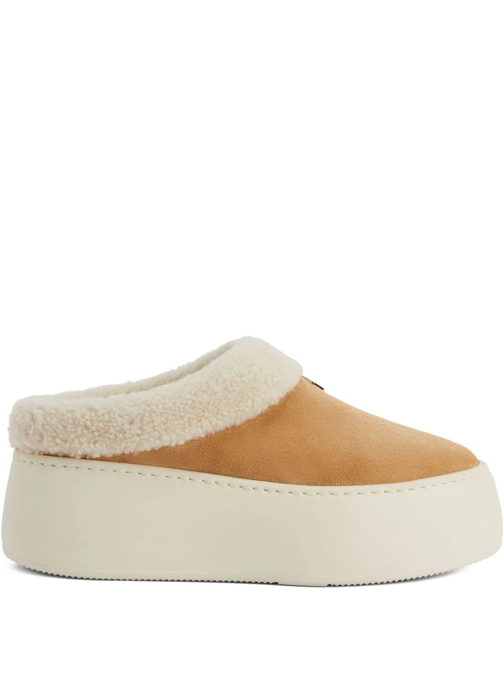 faux-shearling platform clogs - 1
