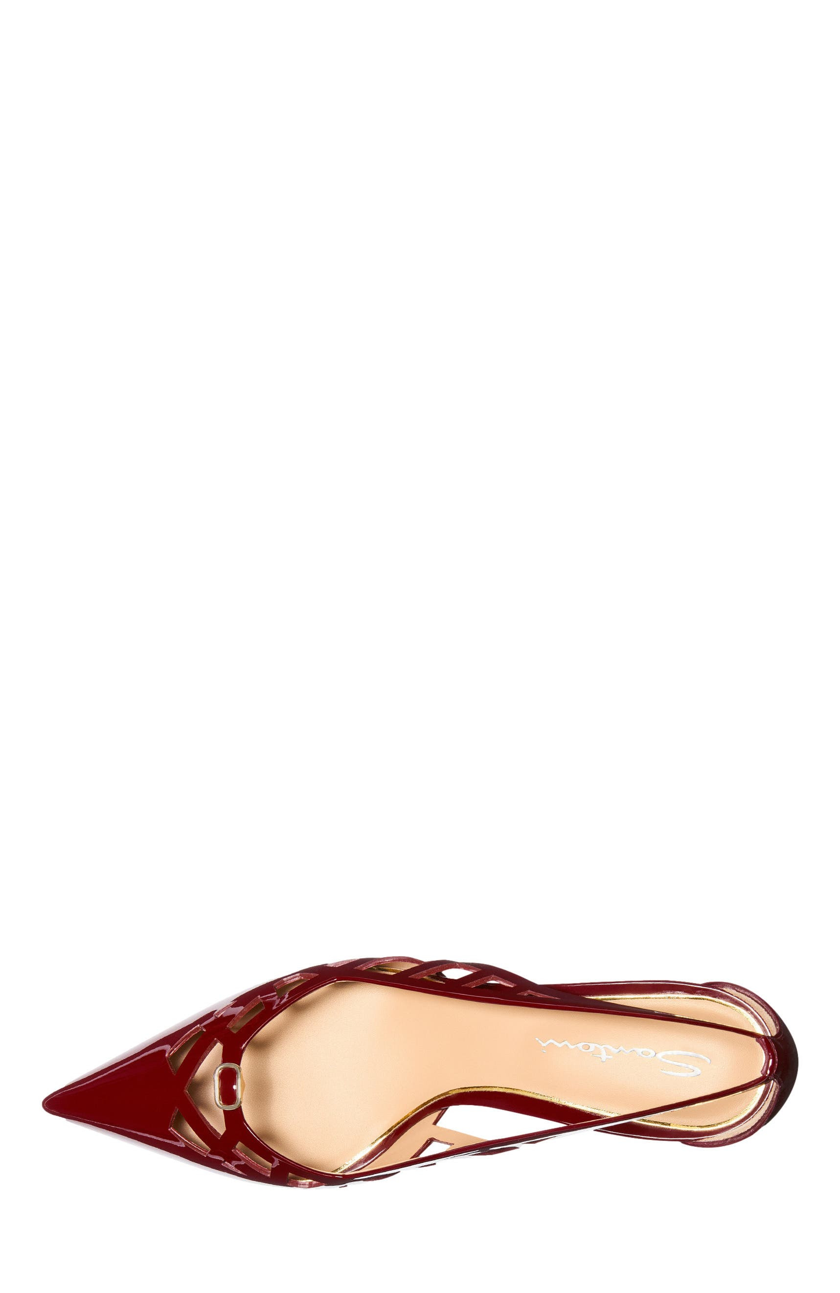Santoni Women's  patent leather mid-heel pump in Red at Nordstrom - 3