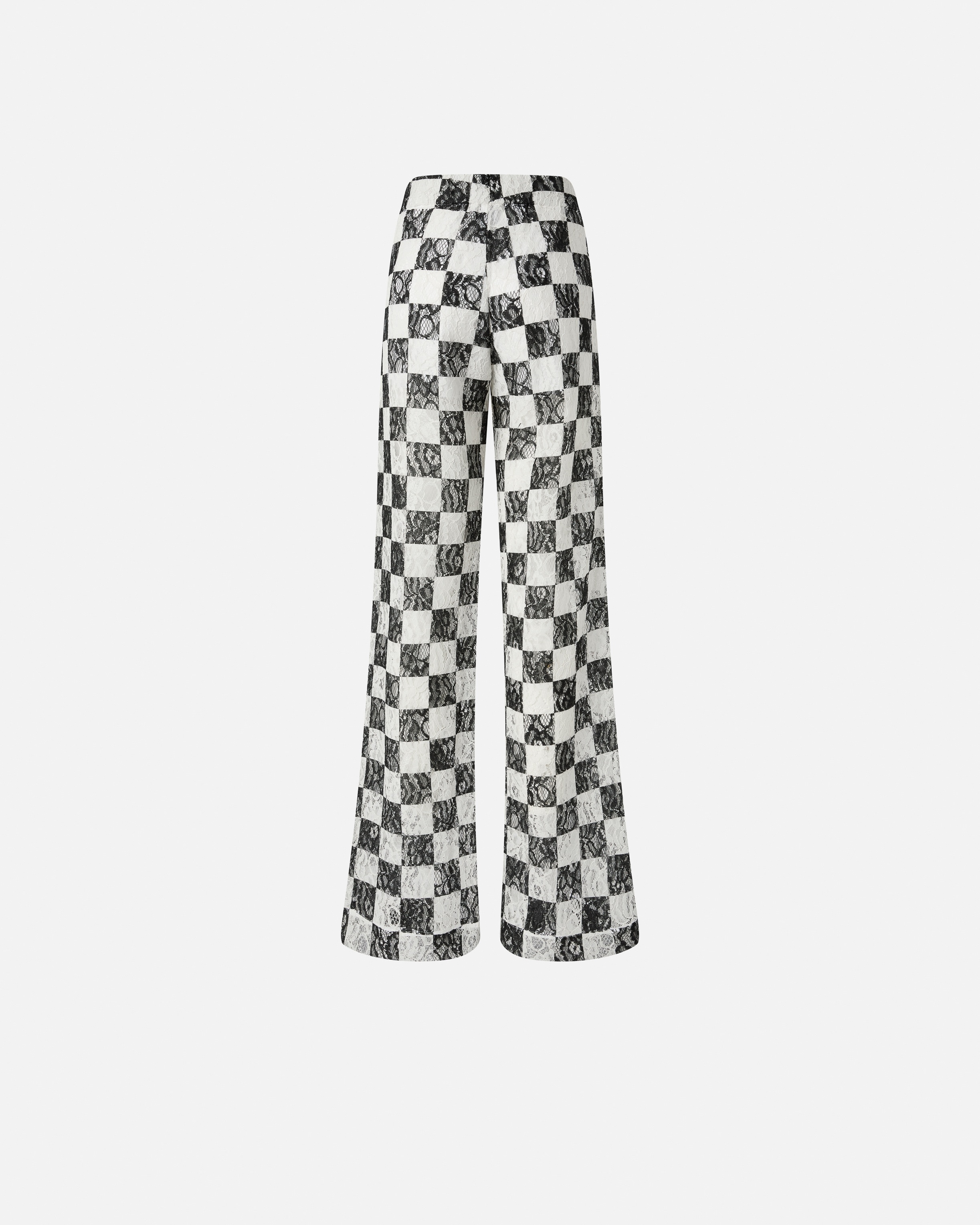WIDE TROUSERS IN CHECKERED LACE - 6