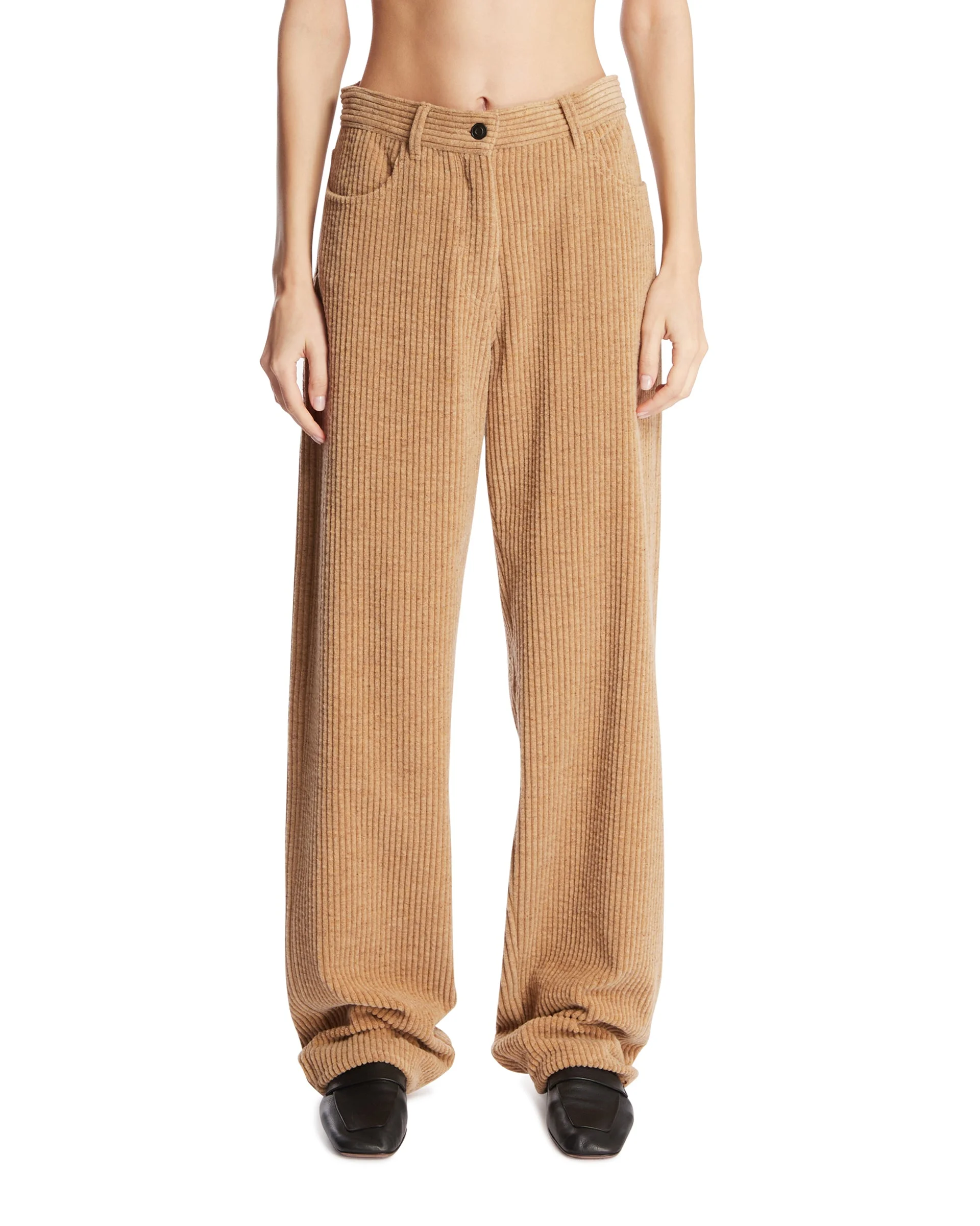 Beige Clair Corduroy Pants - 1