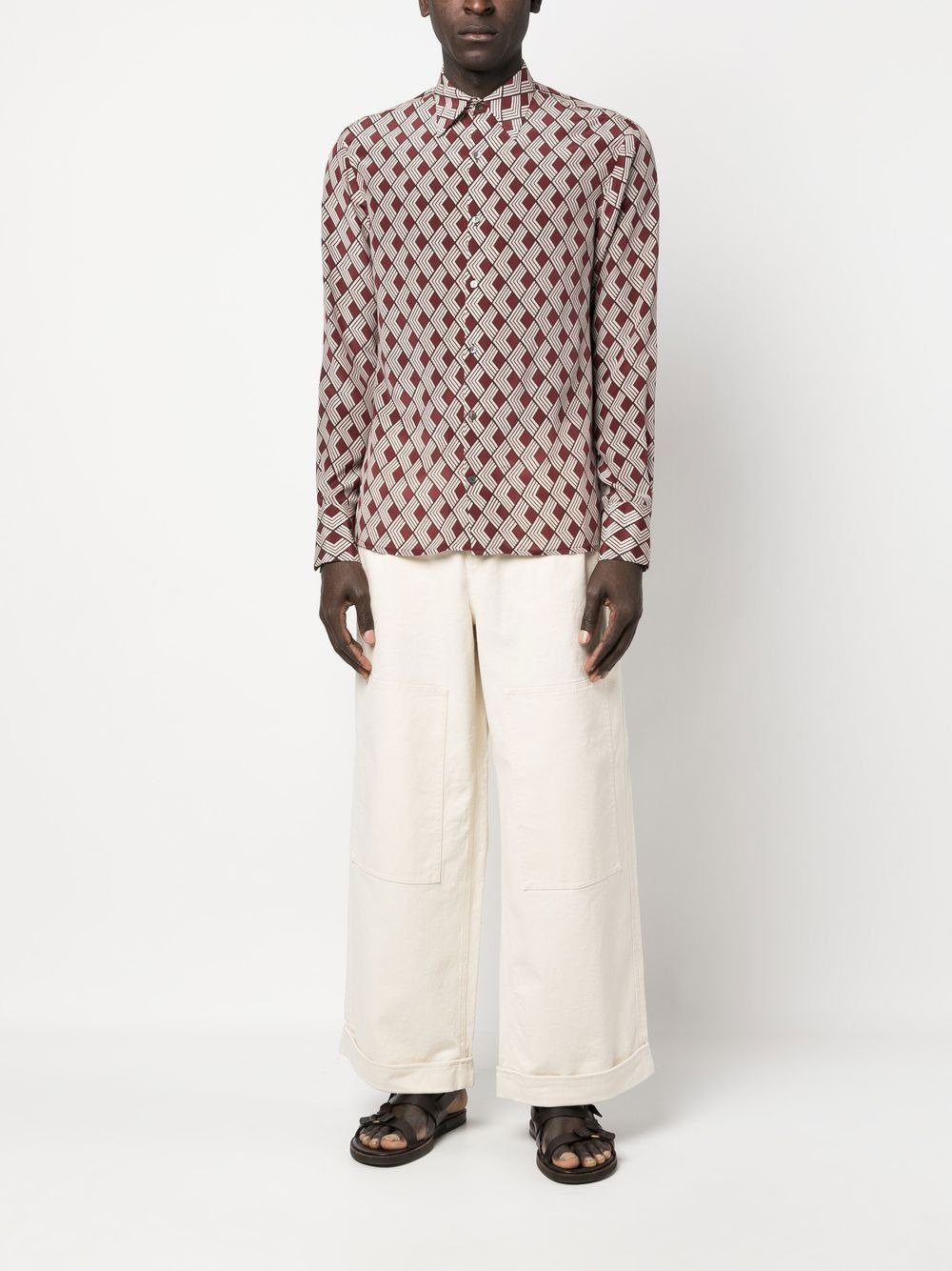 low-rise wide-leg trousers - 2