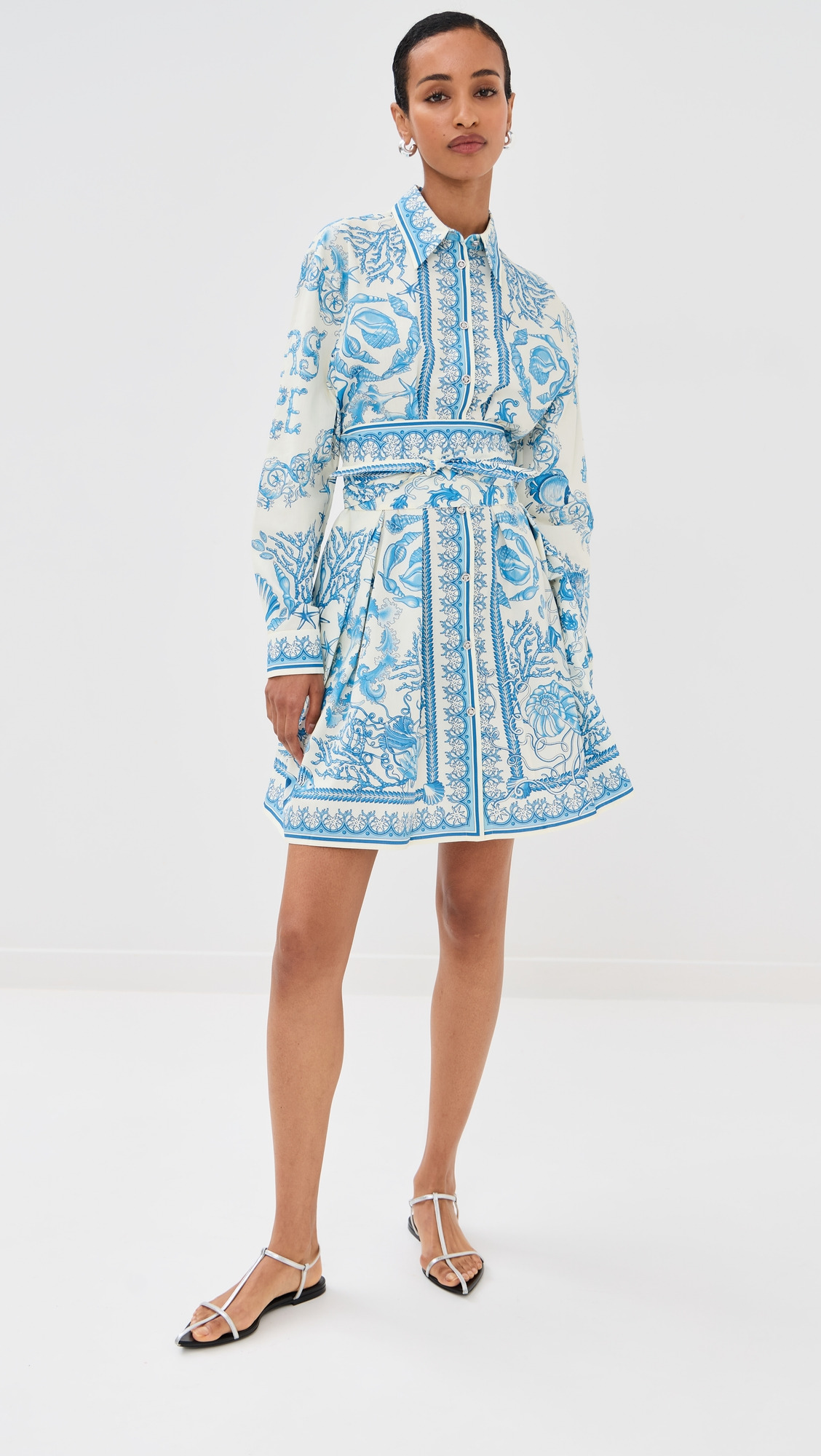 Underwater Barocco Cotton Poplin Dress - 4