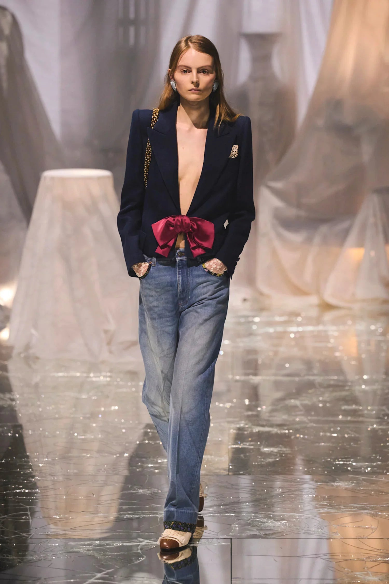 Viscose-Blazer-With-Bow - 4