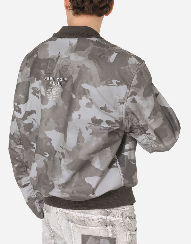 Camouflage-print cotton jacket with logo - 4