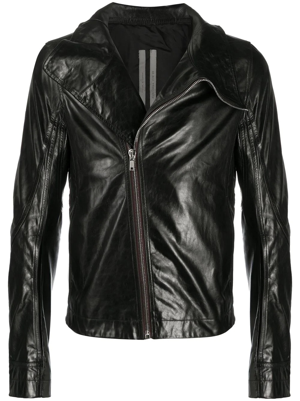 oversize collar biker jacket - 1