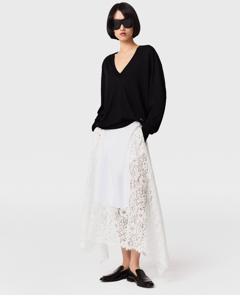 Lace Panel Midi Skirt 6