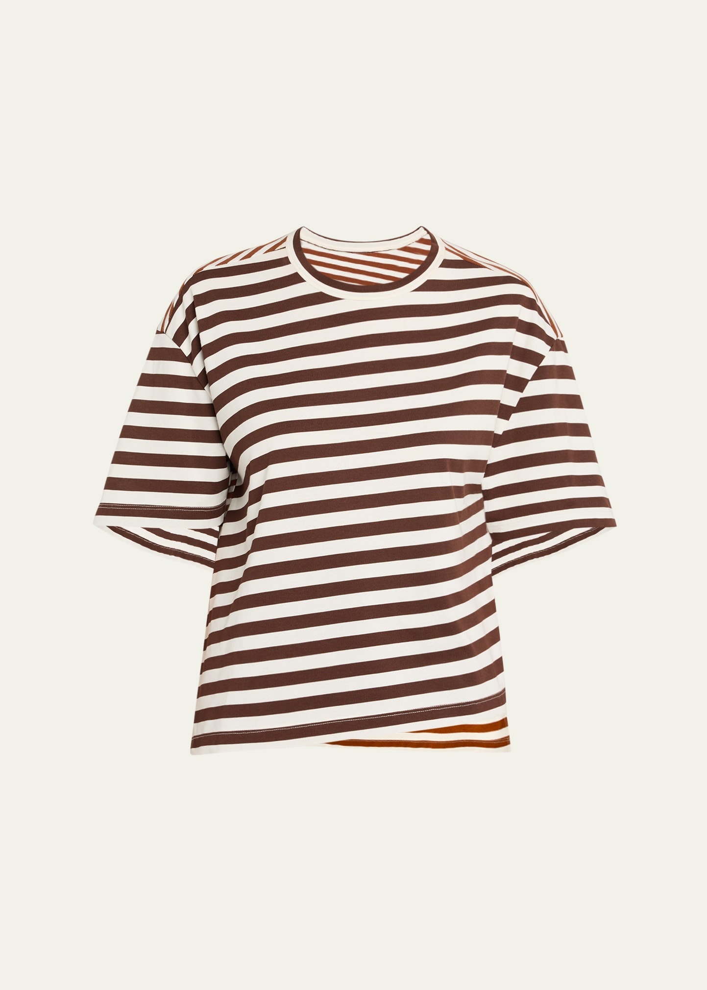 Striped Short-Sleeve Twisted T-Shirt - 1