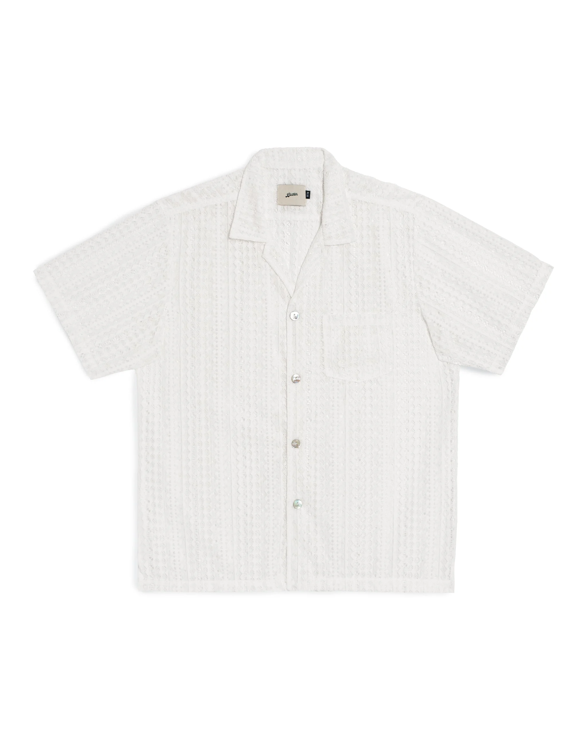 White Gonzo Lace Camp Shirt - 1