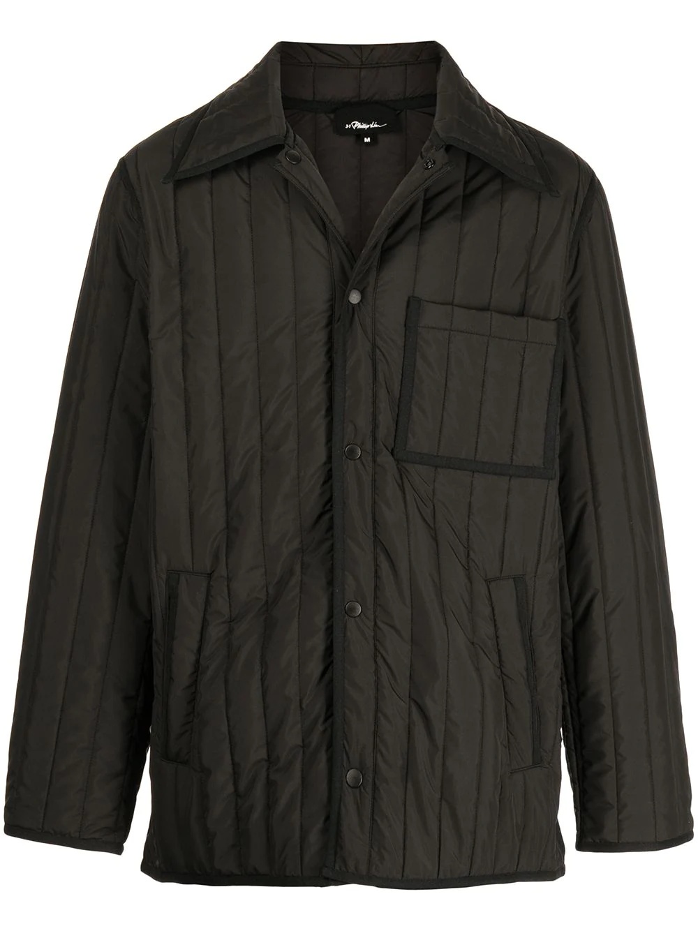 quilted single-breasted jacket - 1