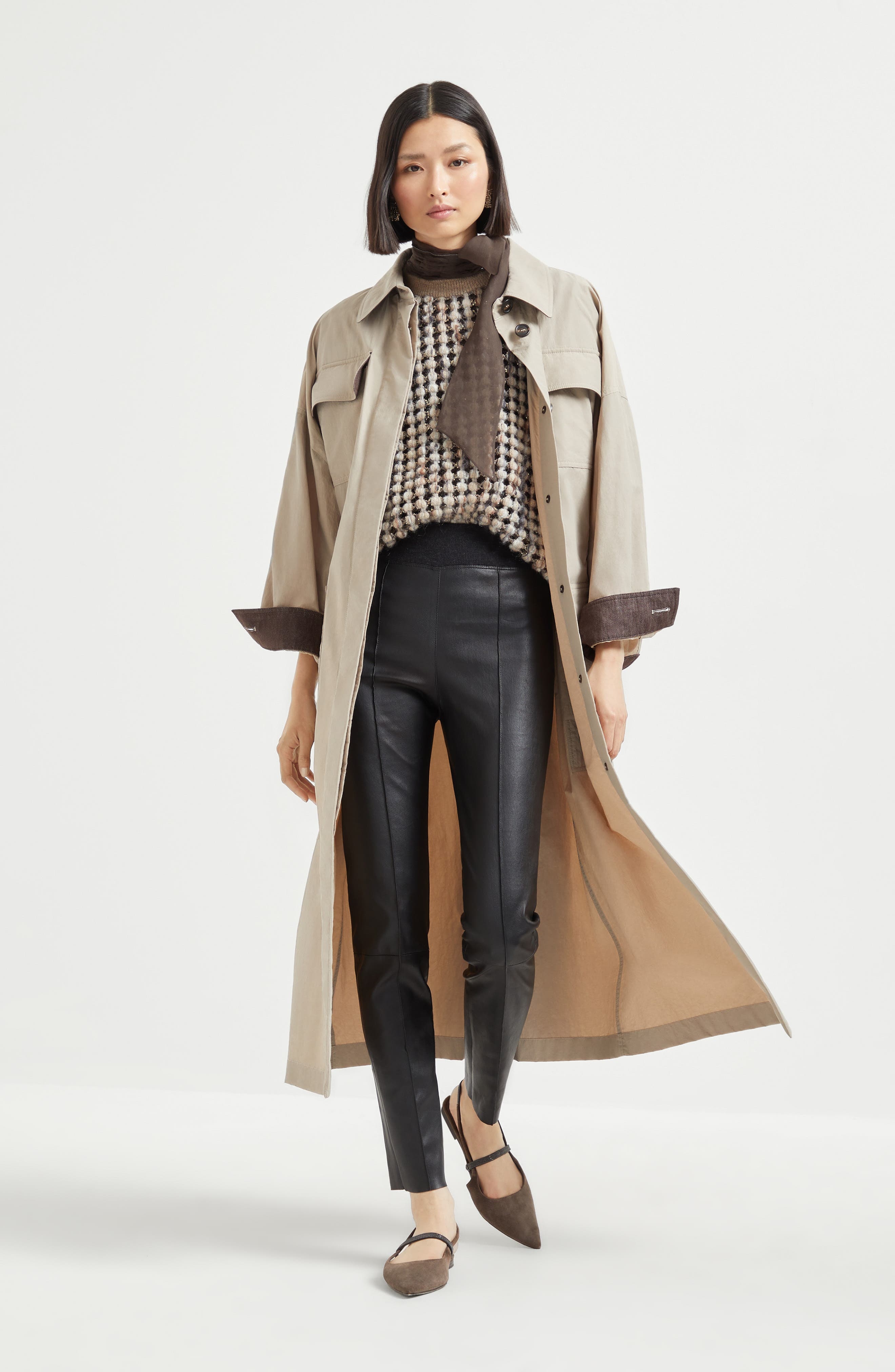 Brunello Cucinelli Stretch nappa leggings in Black at Nordstrom - 5