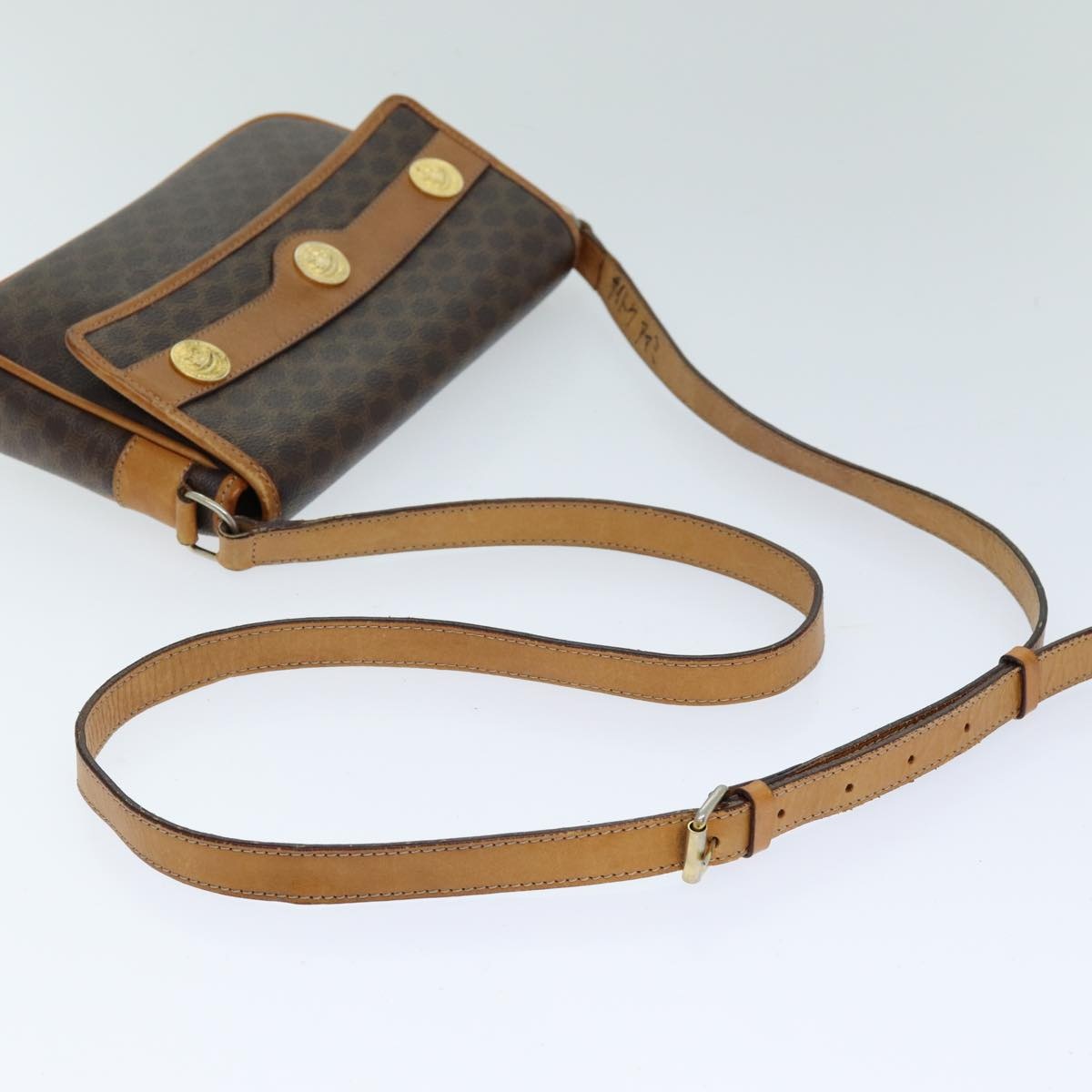 CELINE Macadam Canvas Shoulder Bag Pvc Brown - 7