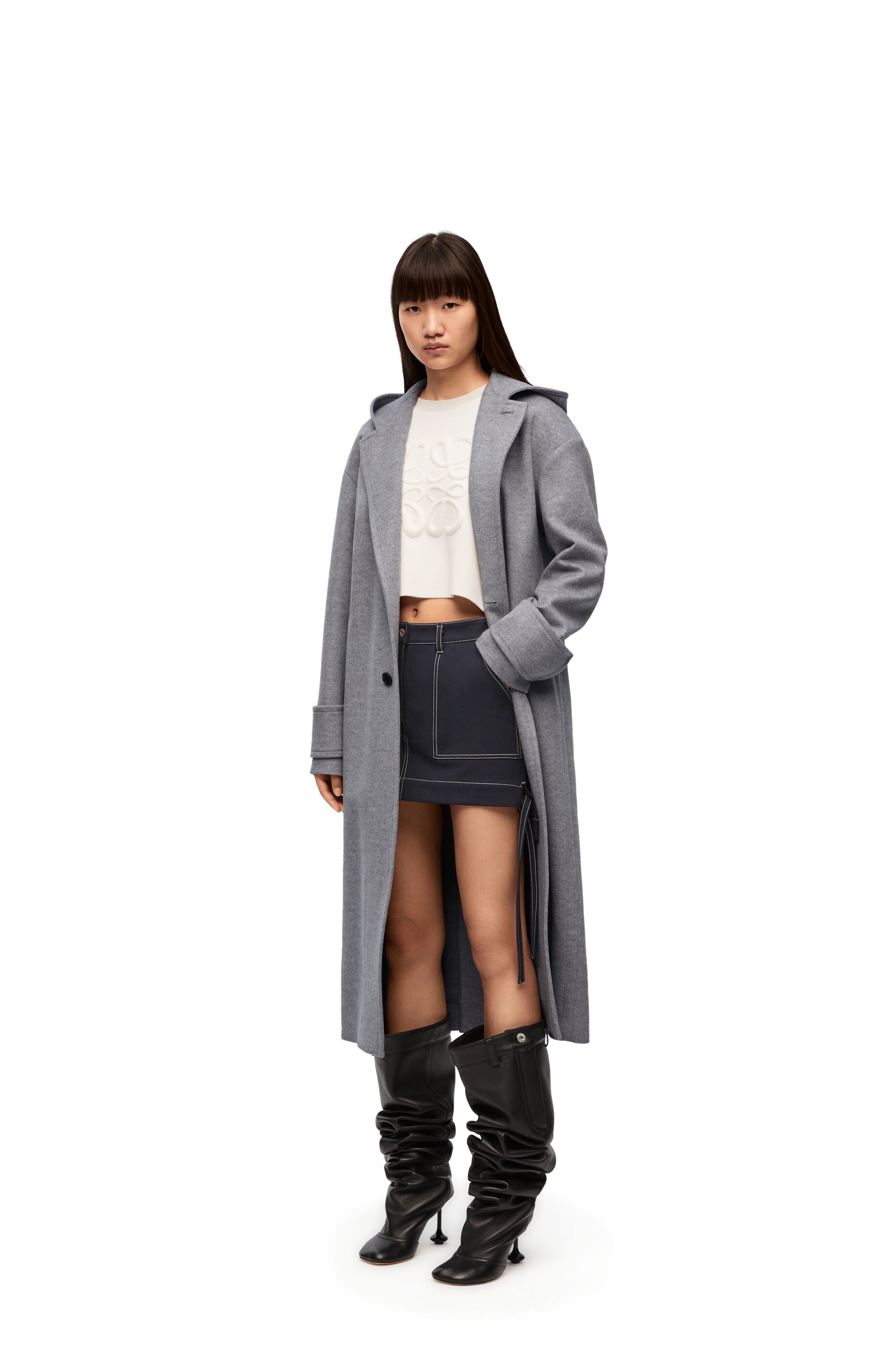 Hooded coat in wool and cashmere - 3