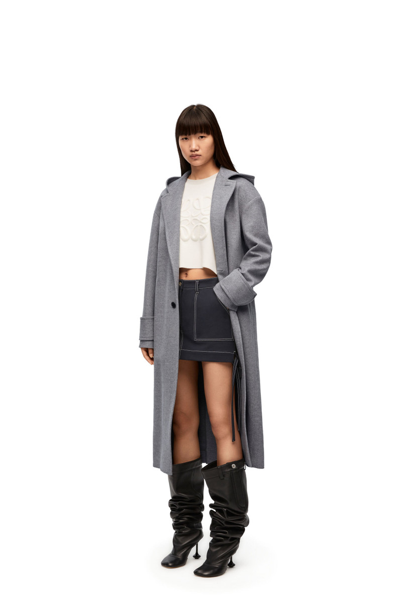 Hooded coat in wool and cashmere 3