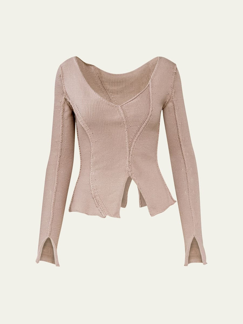 Eddy V-Neck Exposed Seam Sweater 1