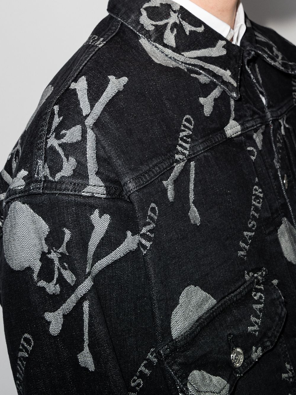 logo-print denim jacket - 4