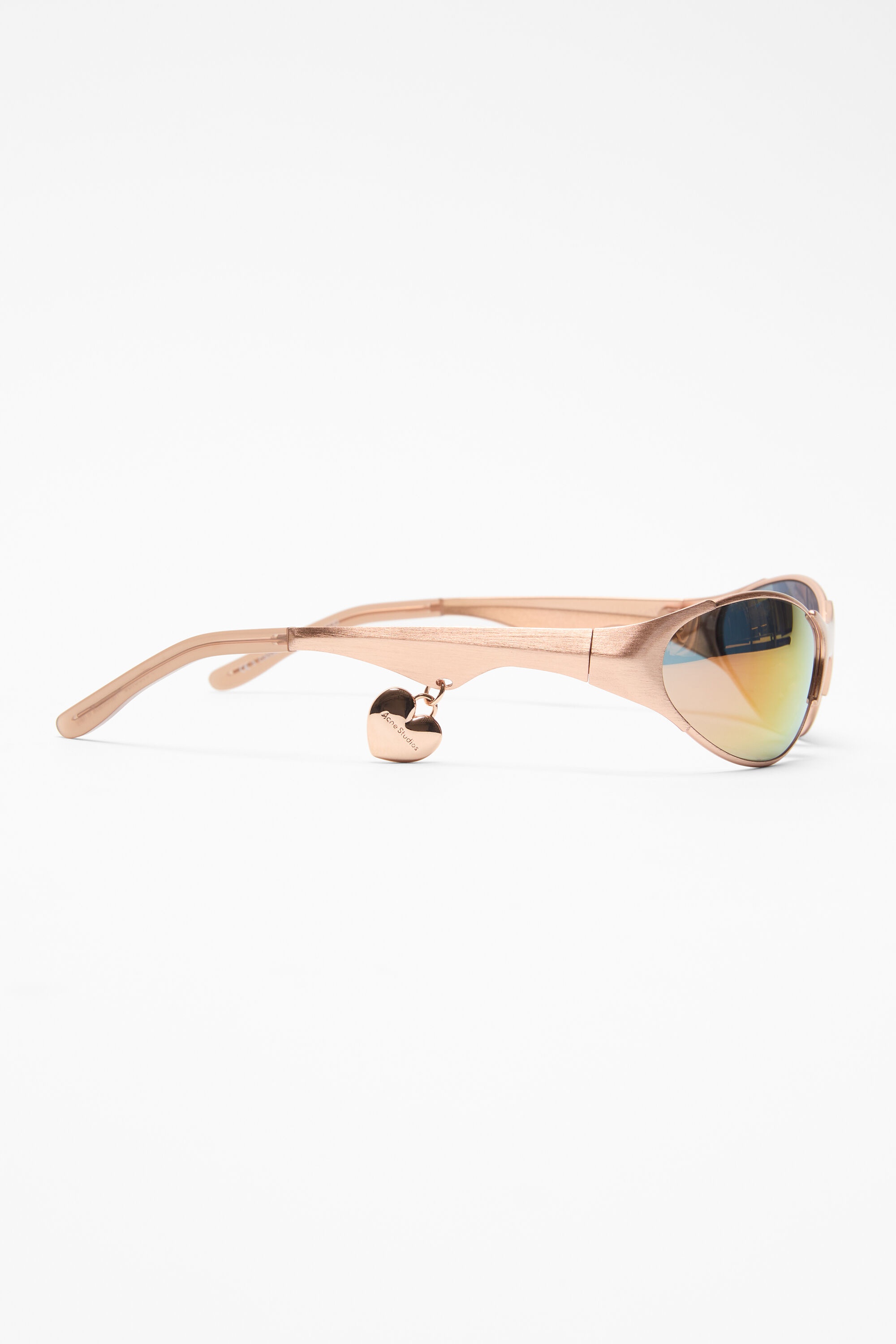 Metal frame charm sunglasses - Rose copper - 4