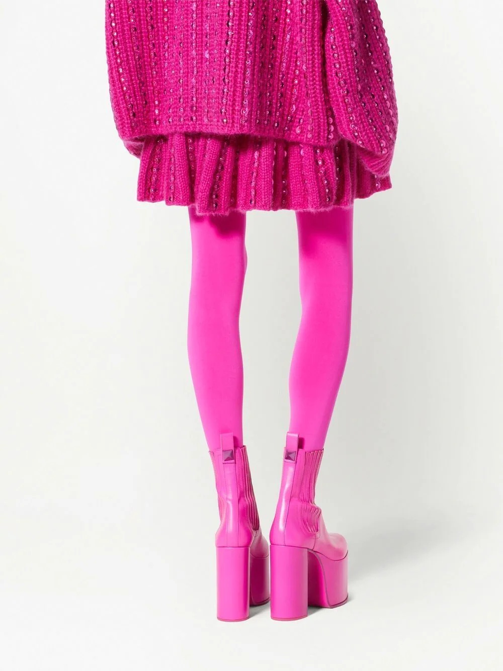 sequin-embellished knitted miniskirt - 4