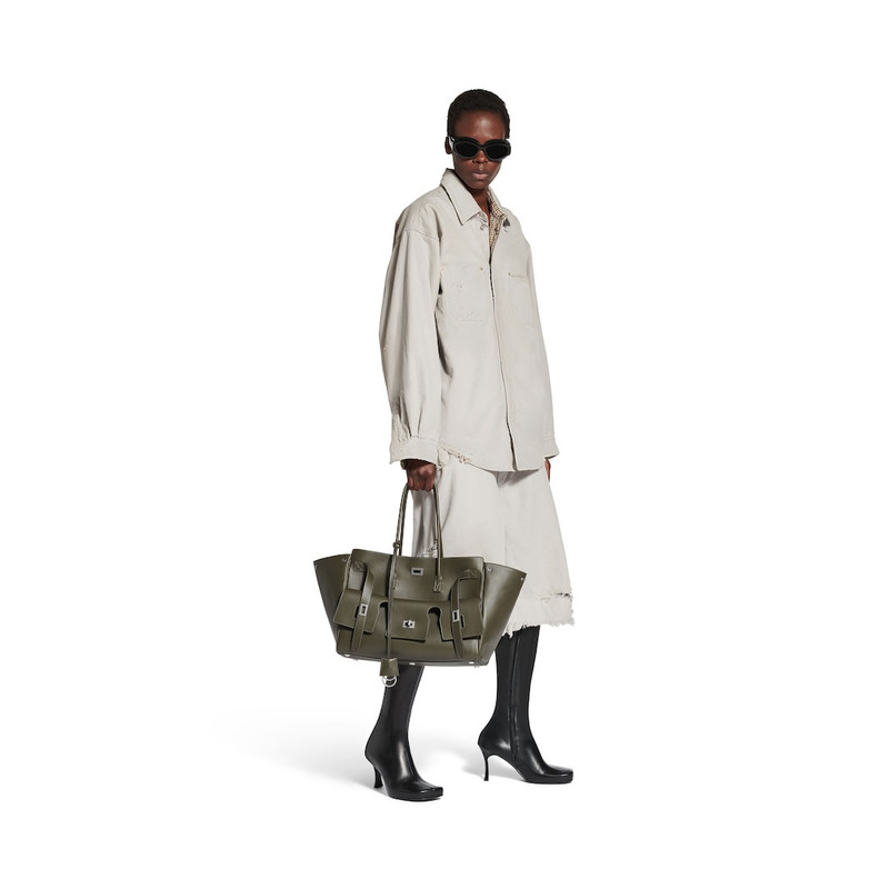BALENCIAGA Men's Workwear Overshirt in Light Grey outlook