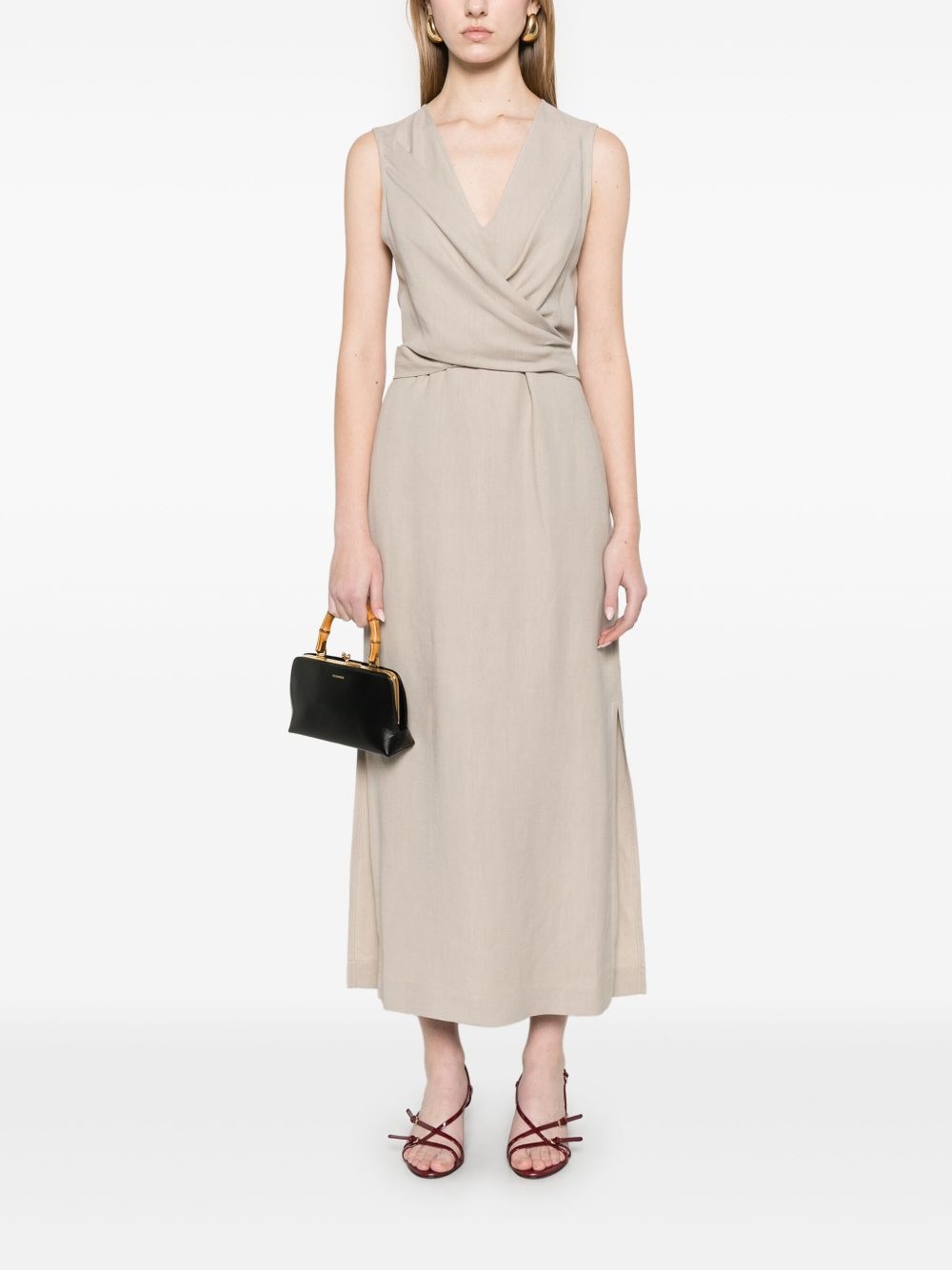 wrap-effect midi dress - 2