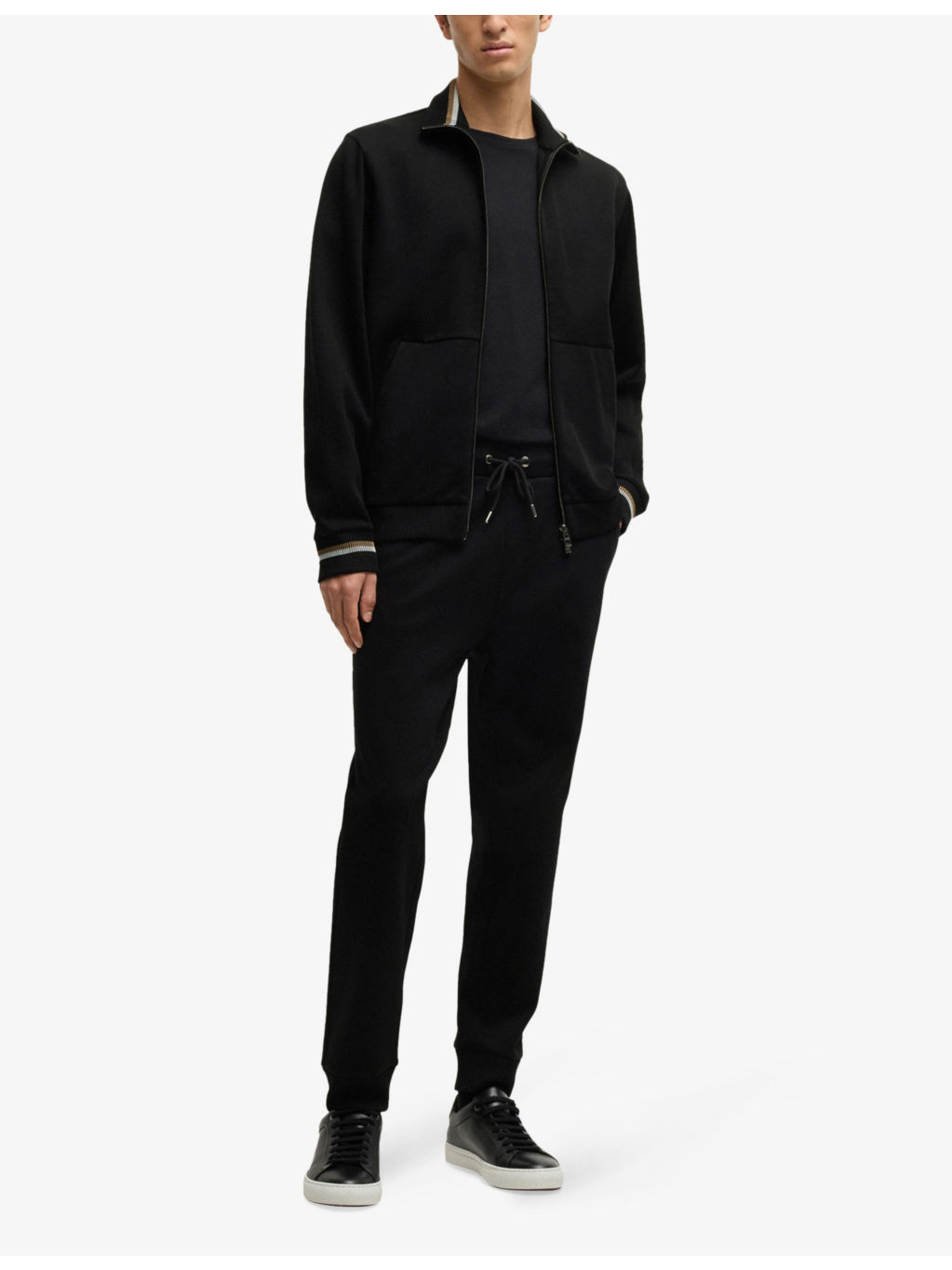 Drawstring-waist slim-fit tapered-leg cotton-jersey jogging bottoms - 2