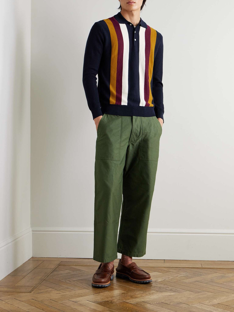 BEAMS PLUS Striped Wool Polo Shirt outlook