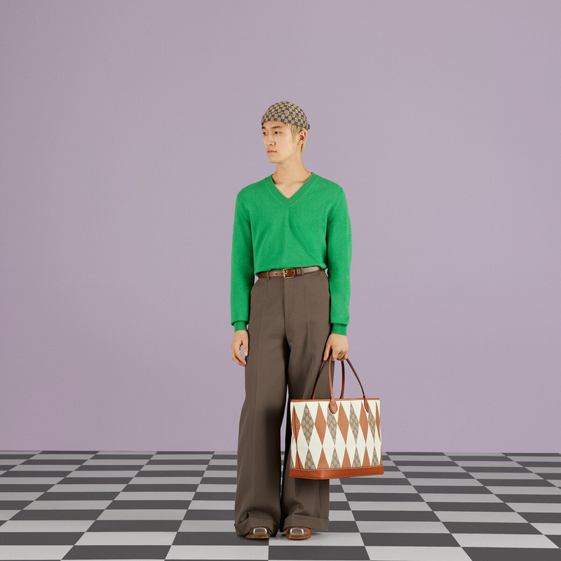 GG rhombus print large tote bag 3