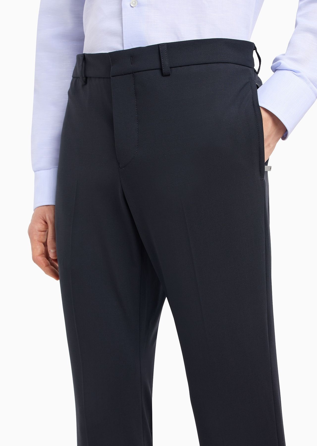 Trousers in two-way stretch virgin wool - 5