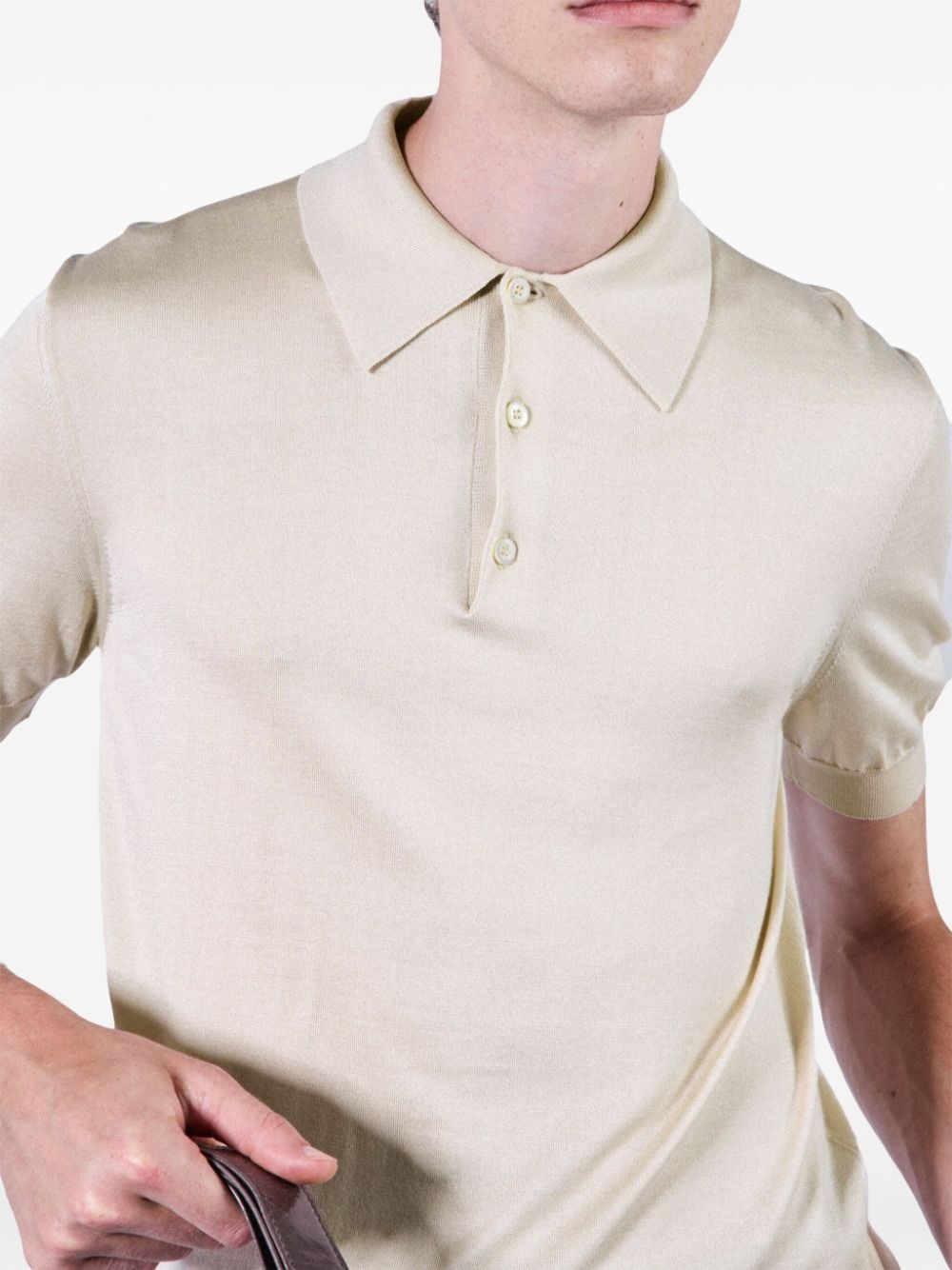 silk polo shirt - 5
