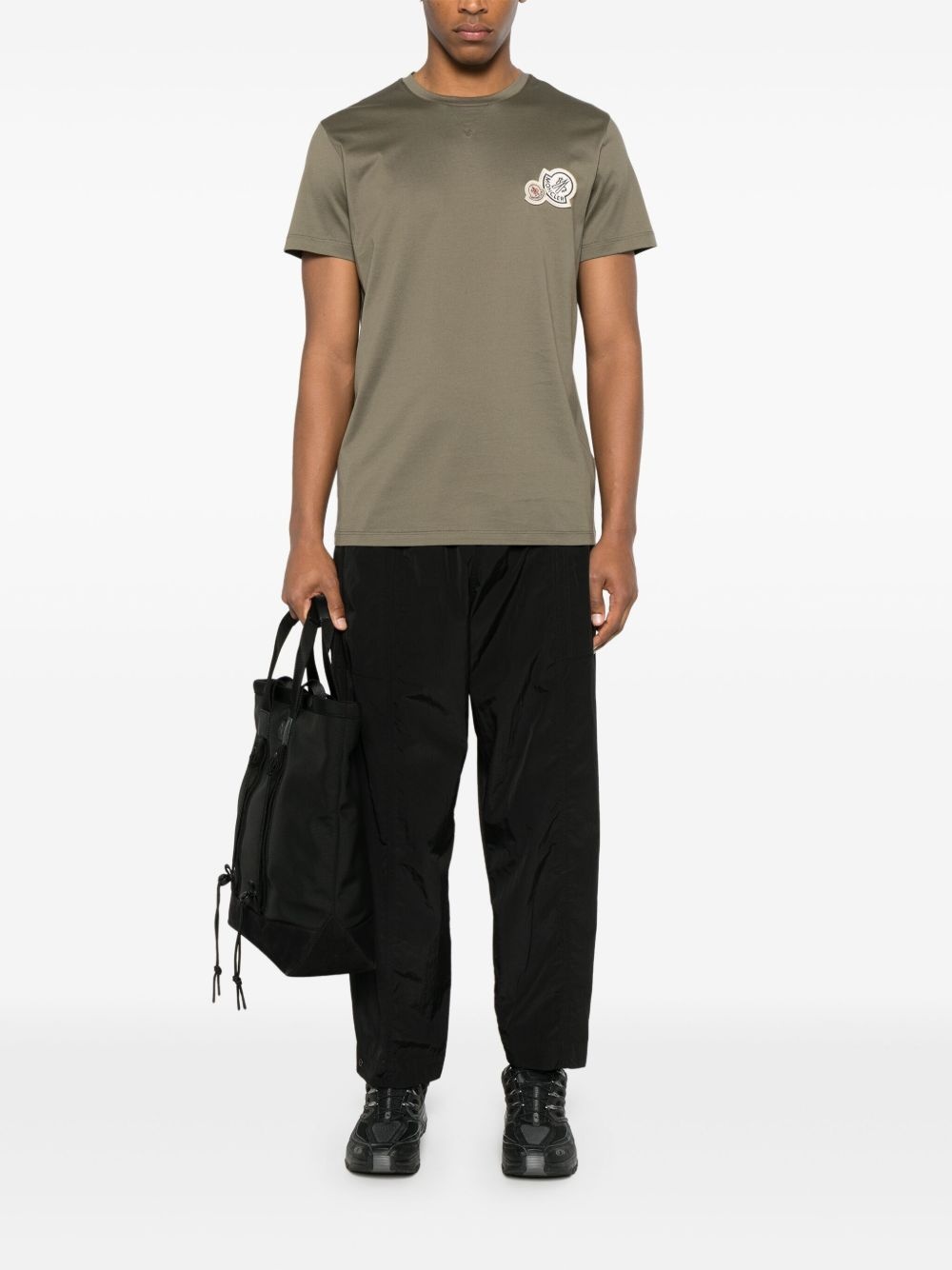 double-logo-patch cotton T-shirt - 2